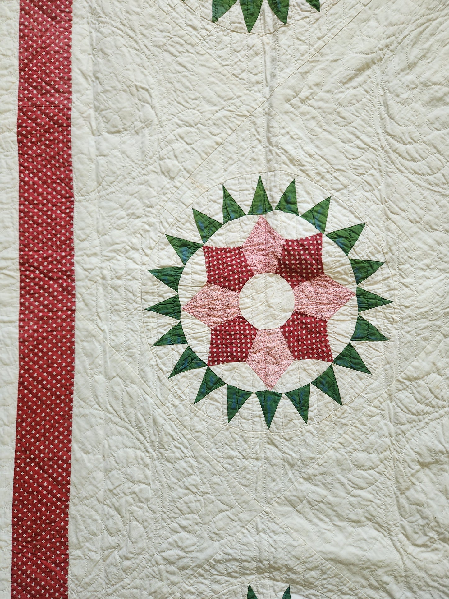Antique Hex Star Quilt c1860