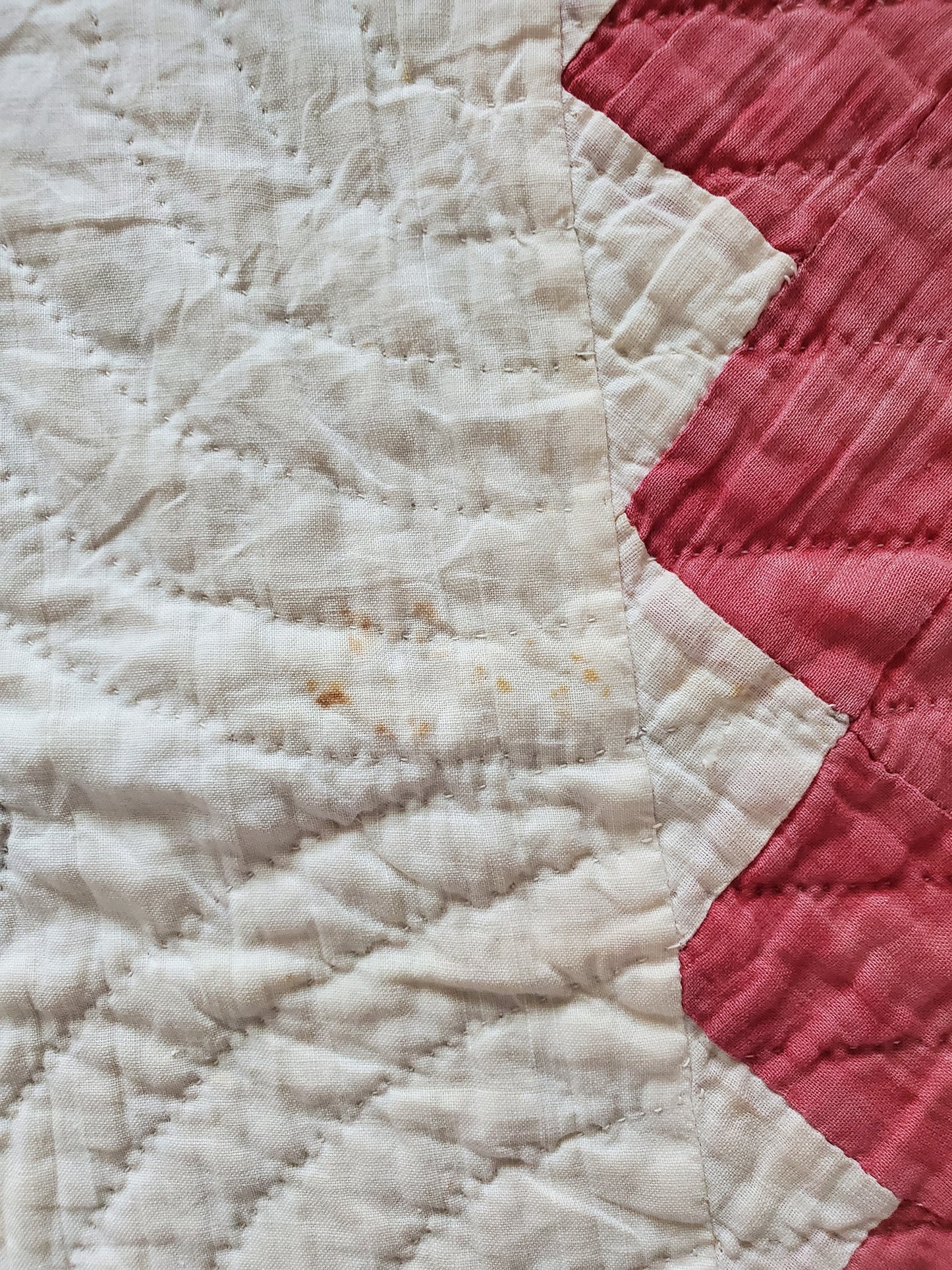 Antique Red & White Chimney Sweep Quilt, ca 1890