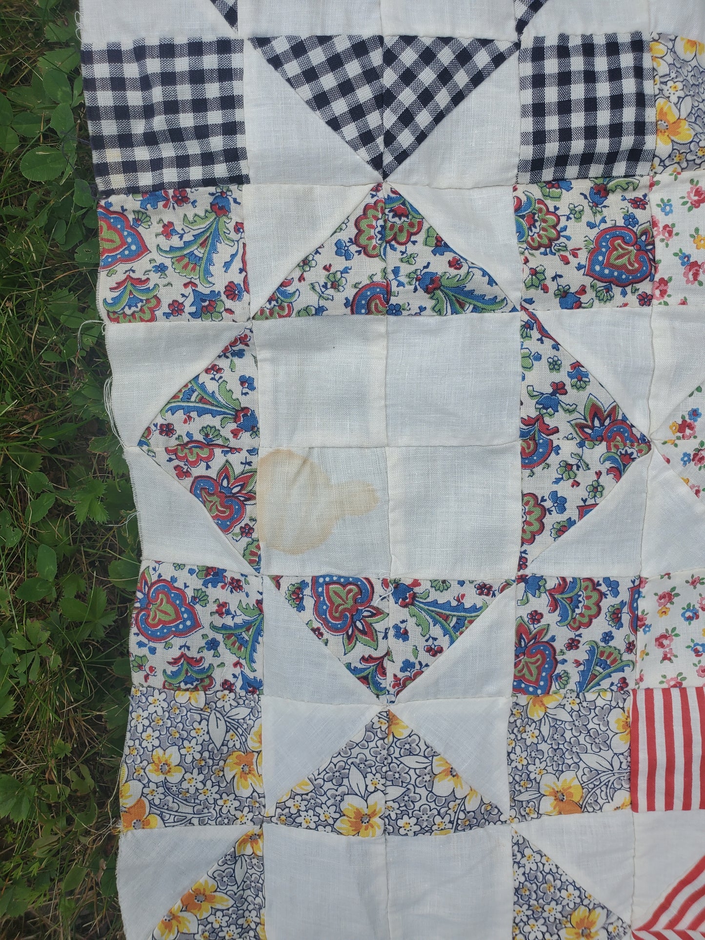 Hand Pieced Vintage Quilt Top, ca 1950