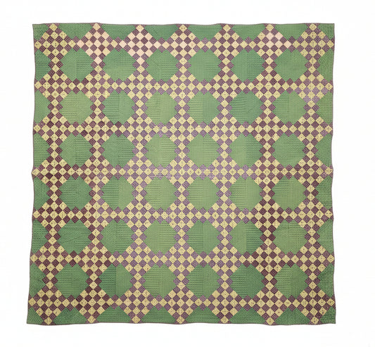 19th Century Double Irish Chain Antique Quilt
