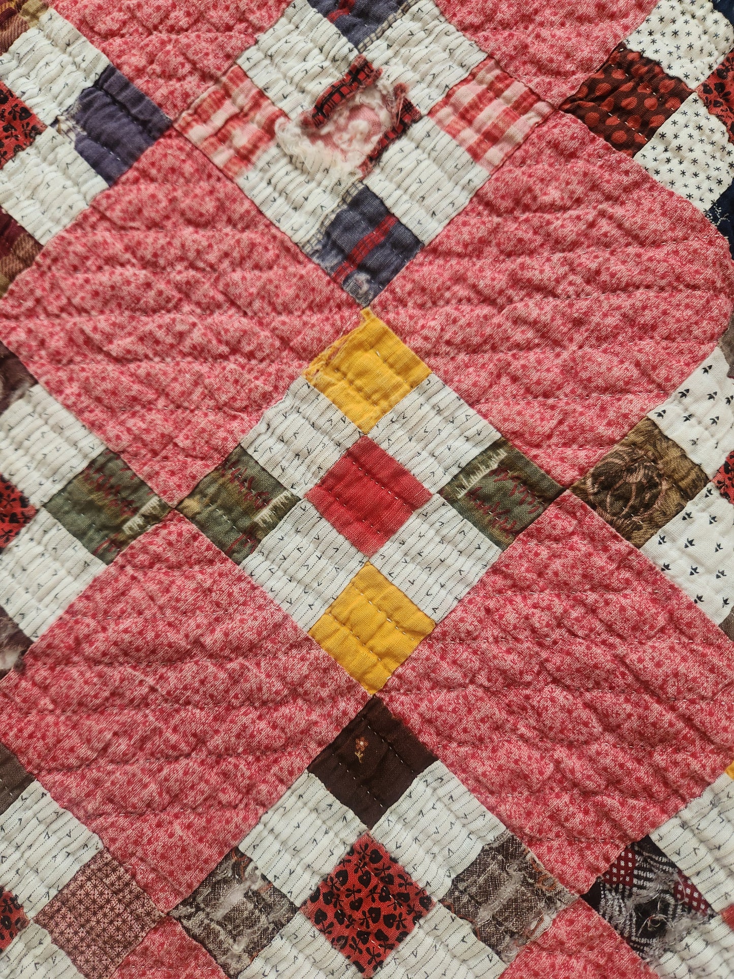 Nine Patch Antique Quilt C1880
