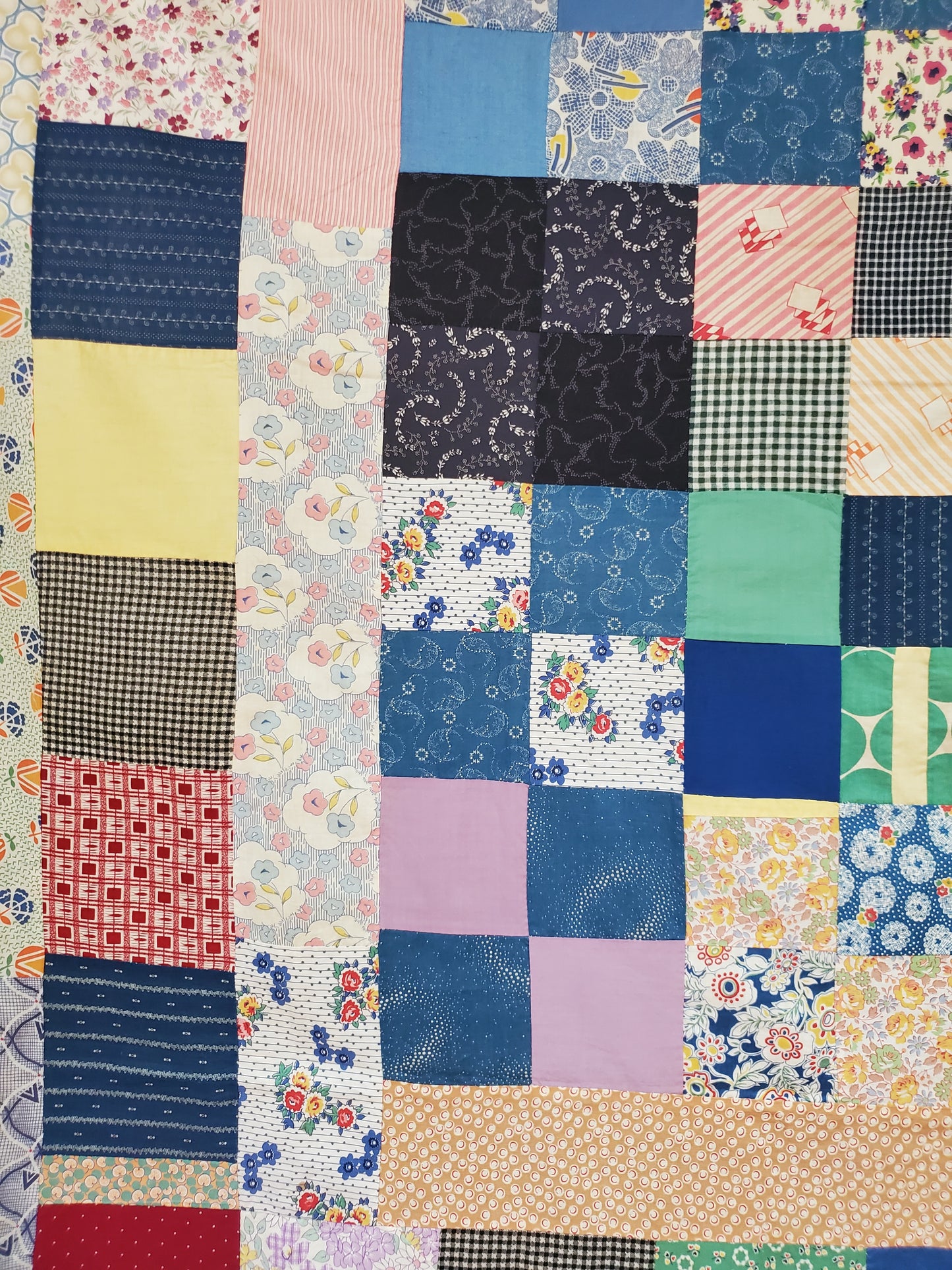 Hand Pieced Vintage Quilt Top