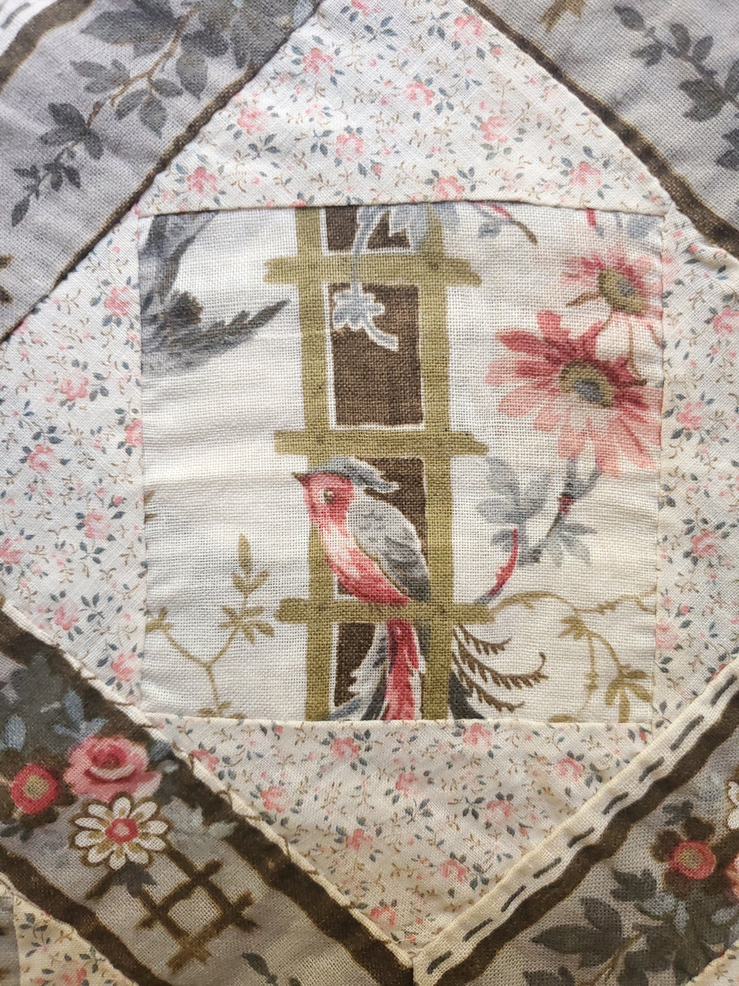 Hand Pieced Vintage Quilt Top