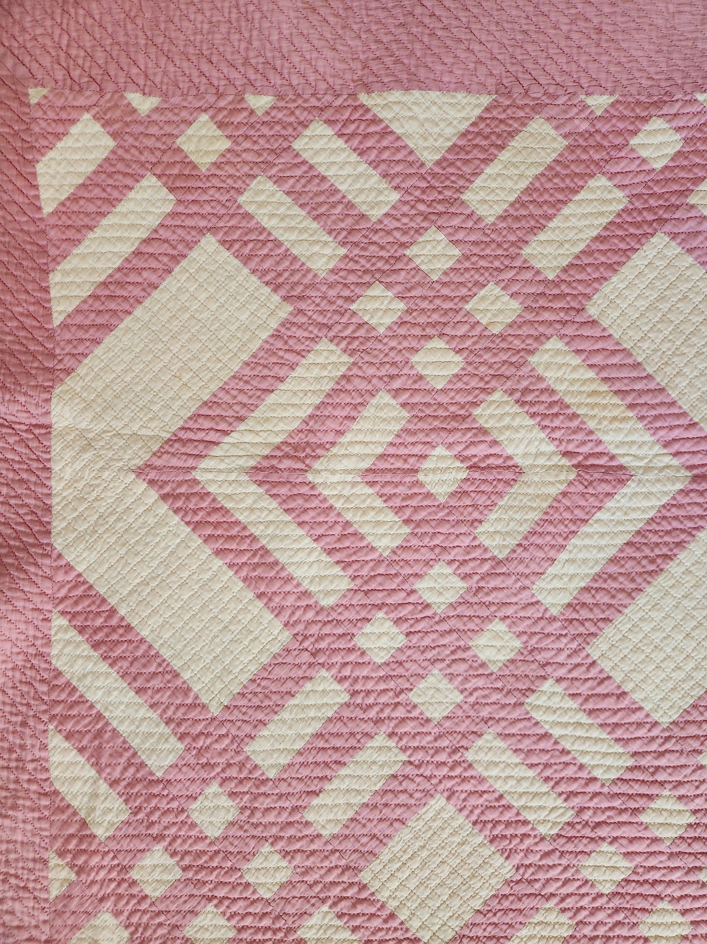 Vintage Pink Lattice Quilt c1930