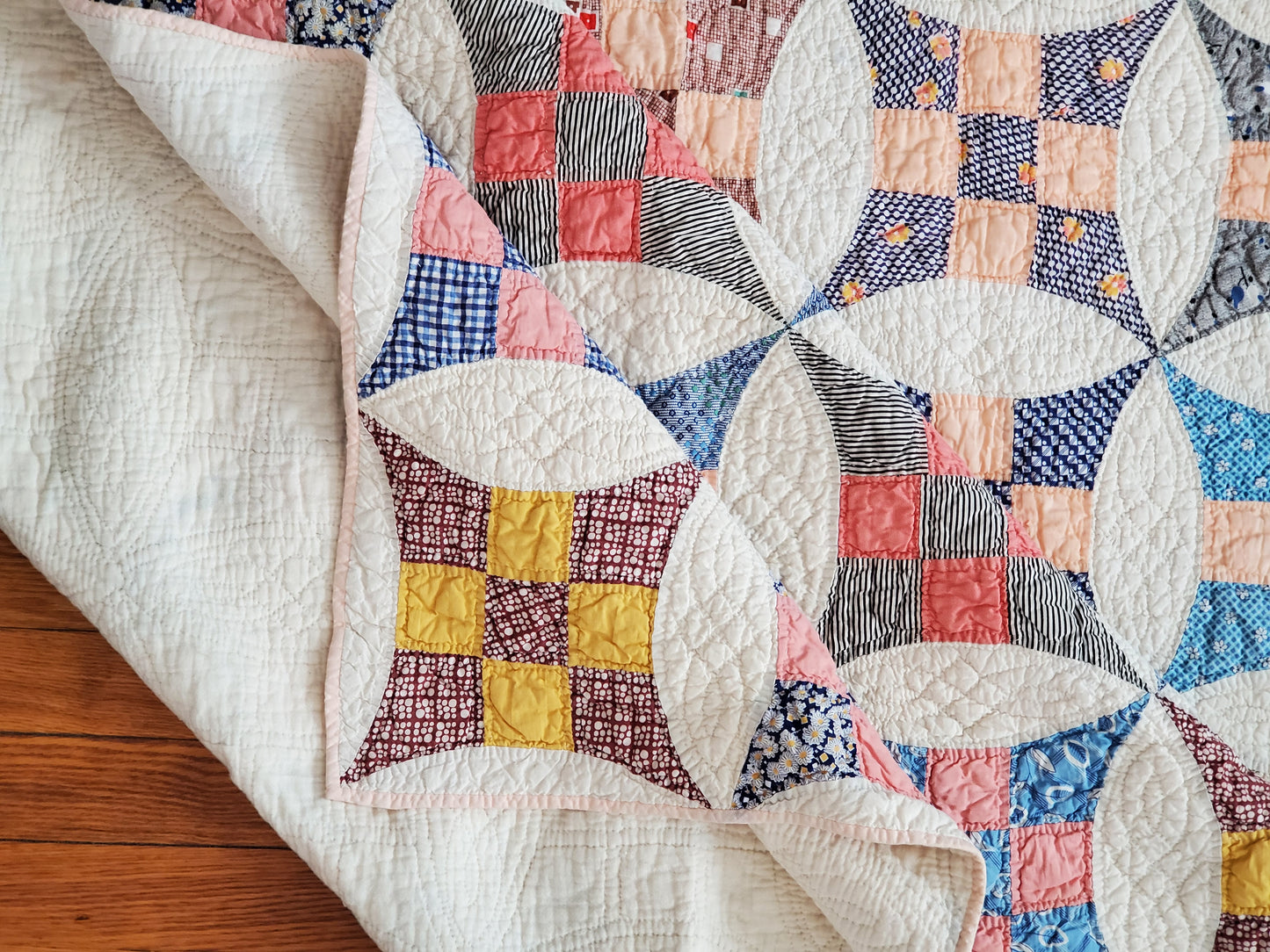 Improved 9 Patch Vintage Quilt, ca 1930