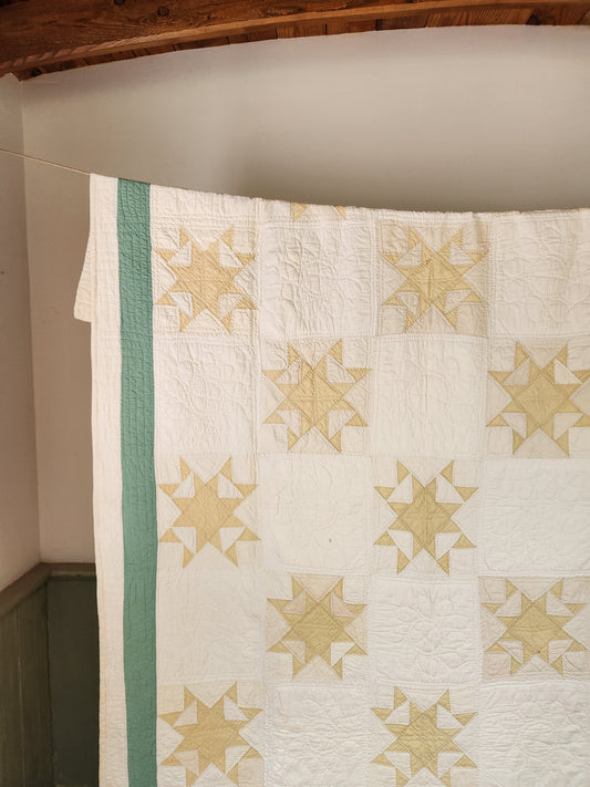 PAIR Of Matching Star Quilts ca 1930