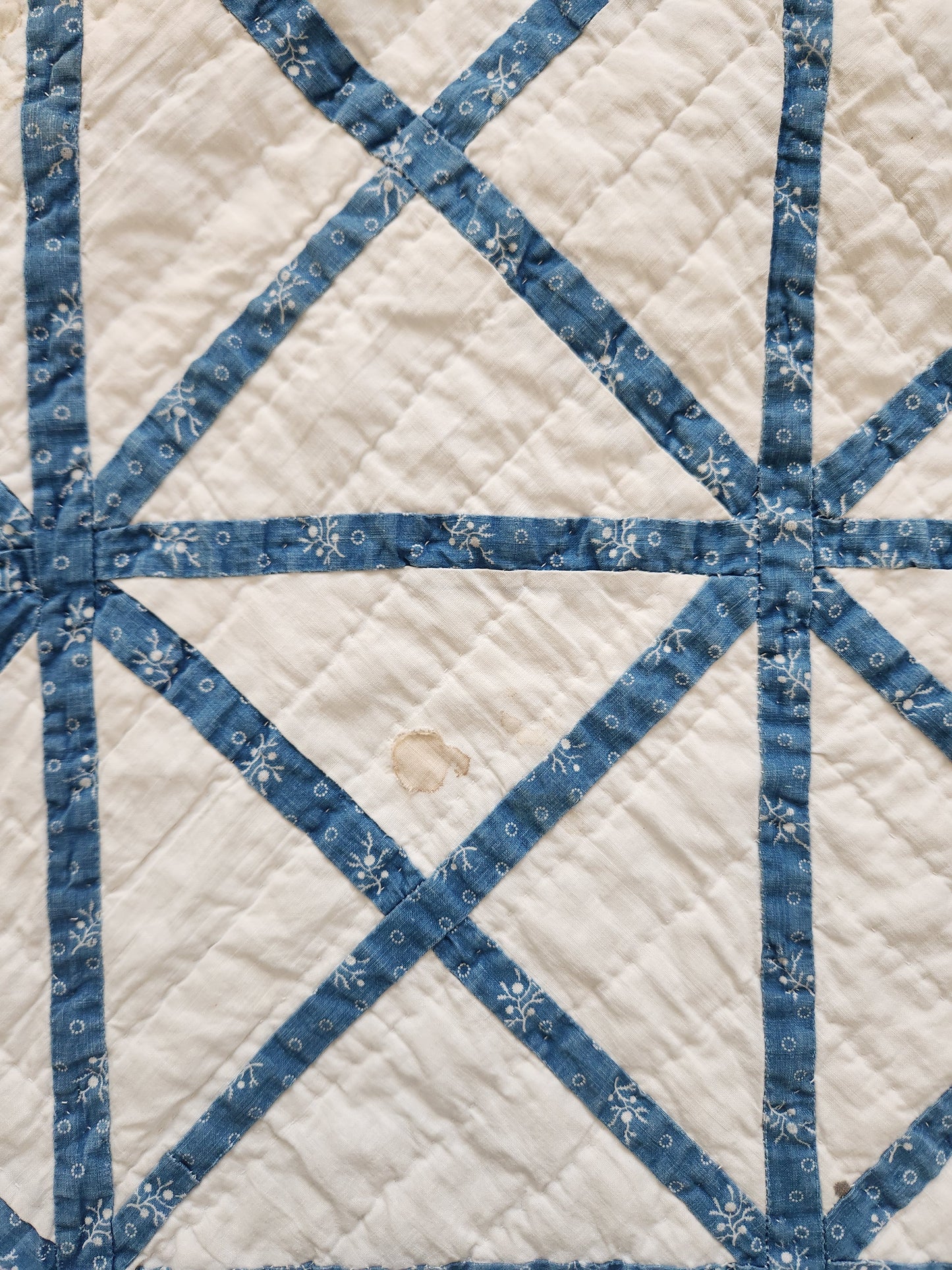 19th Century Blue and White Antique Quilt