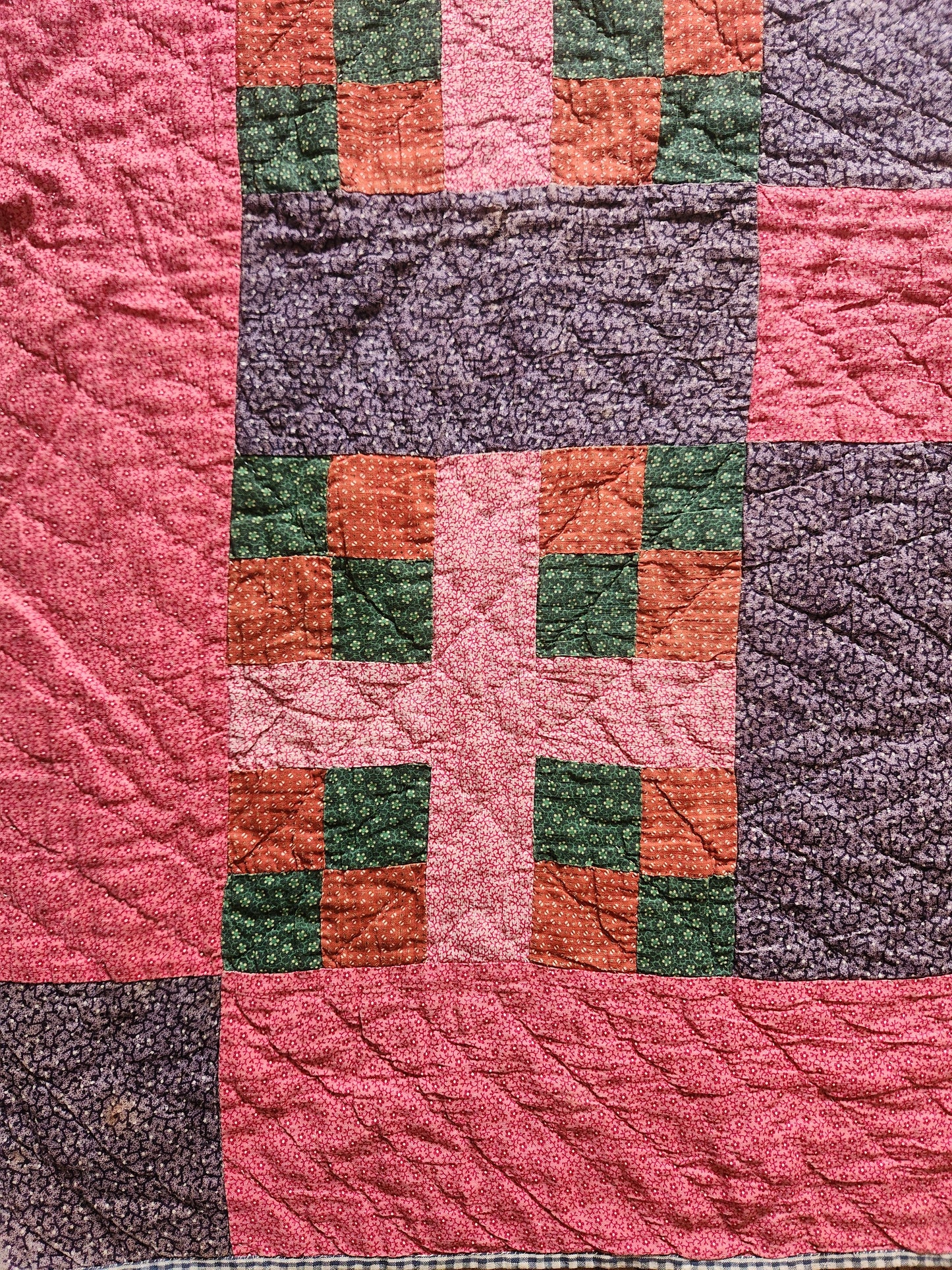 2 of 2, Antique Pennsylvania Style Calico Quilt