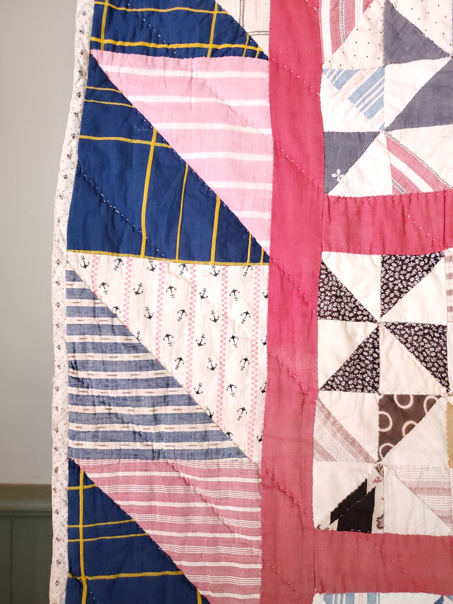 Antique Scrappy Patchwork Quilt, ca 1900