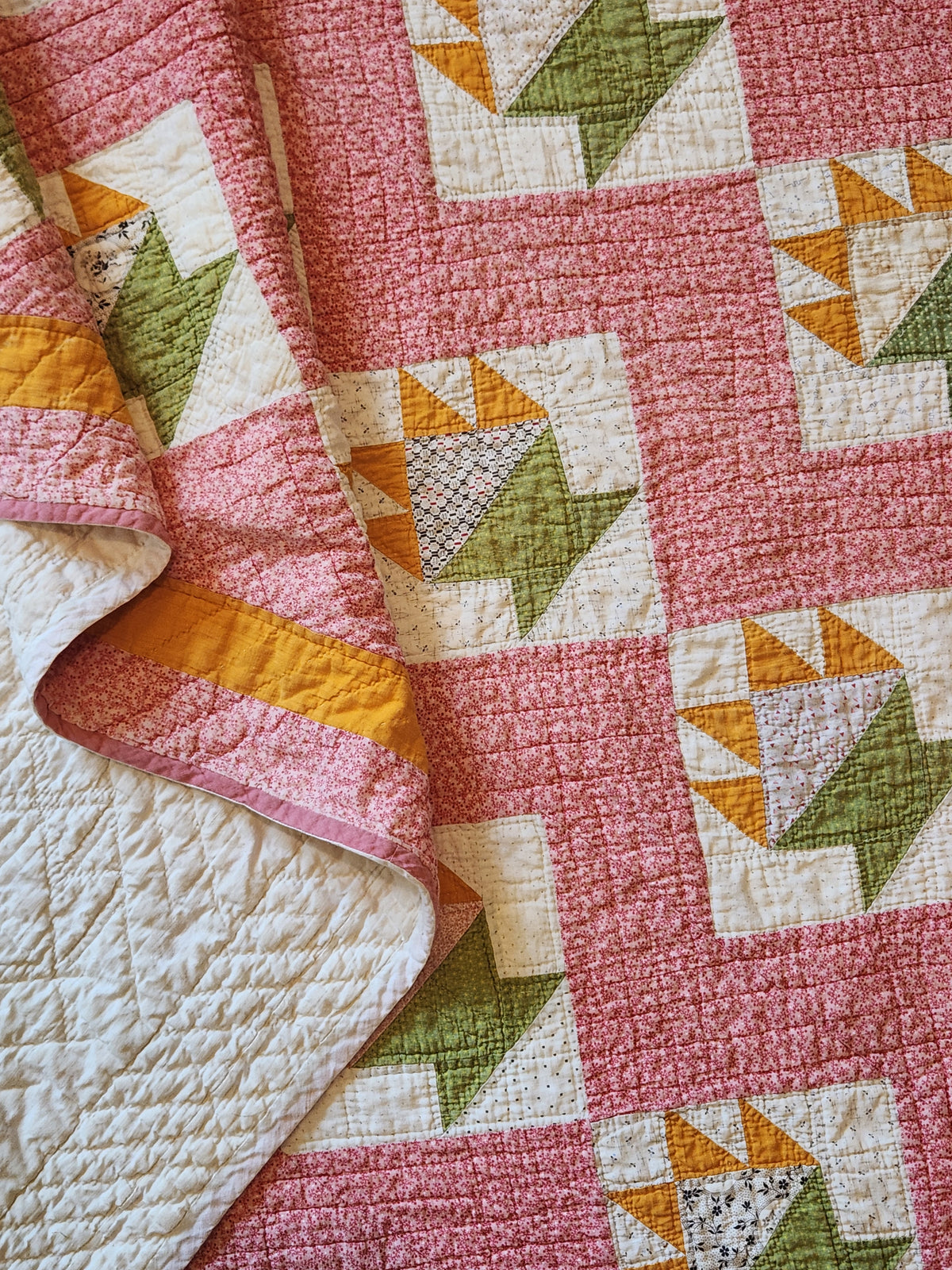 Antique Cactus Basket Quilt c1890
