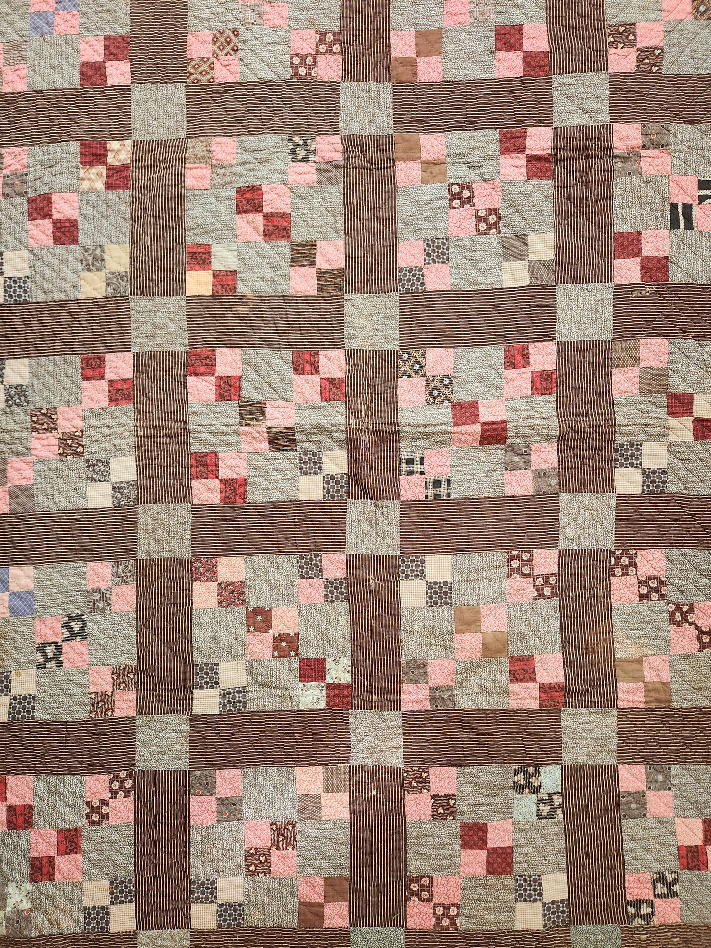 Antique Four Patch Quilt c1880