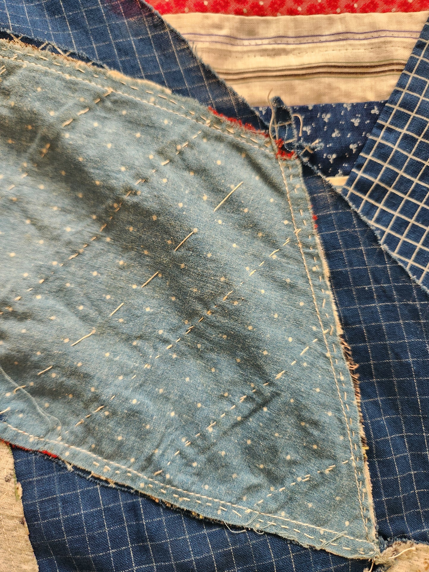 Antique Indigo Quilt Top c1890