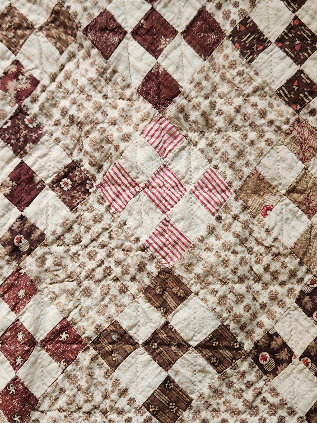 Antique Nine Patch on Point Quilt