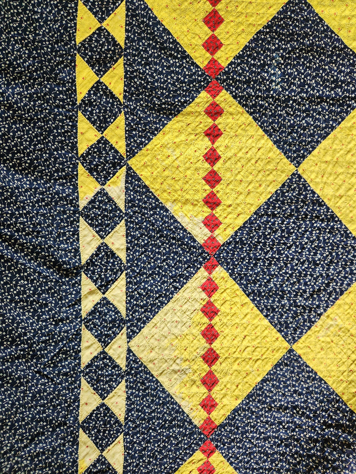 Four Patch on Point Quilt c1880