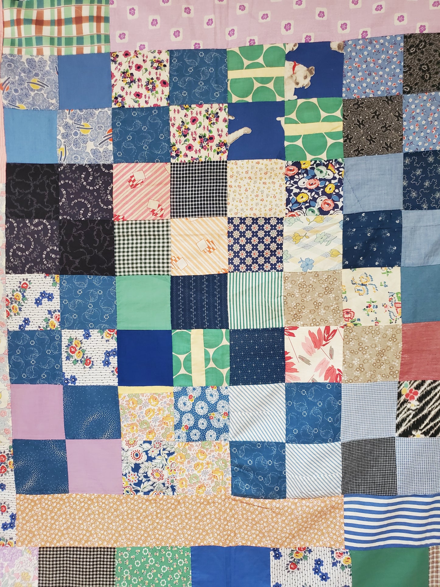 Hand Pieced Vintage Quilt Top