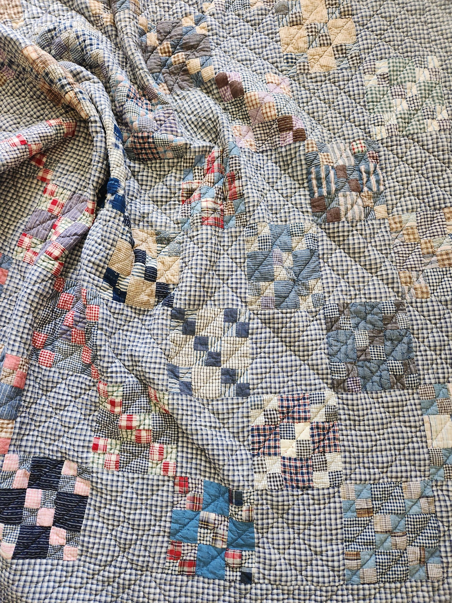 Vintage Plaid Patchwork Quilt