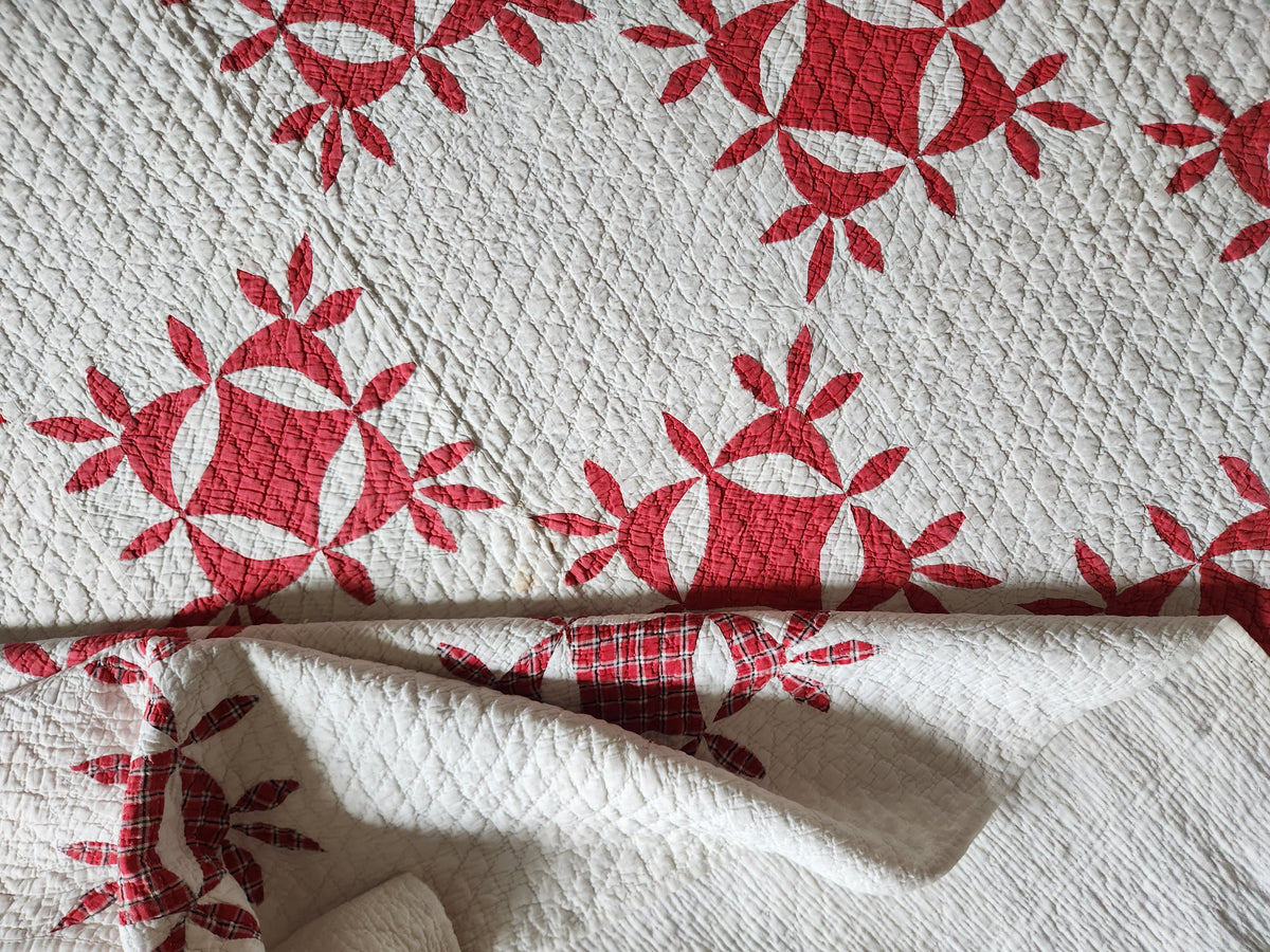 Red & White Patchwork Quilt