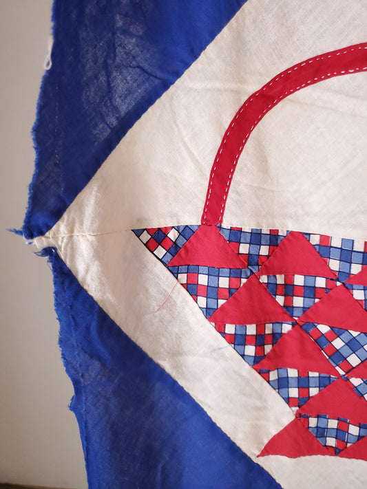 Red White & Blue Quilt Top, ca 1930