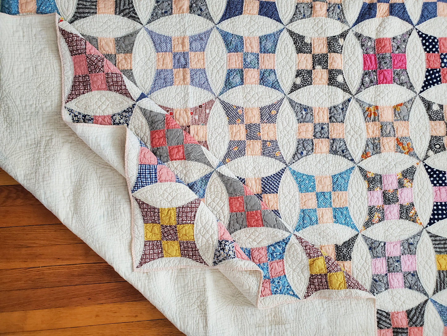 Improved 9 Patch Vintage Quilt, ca 1930