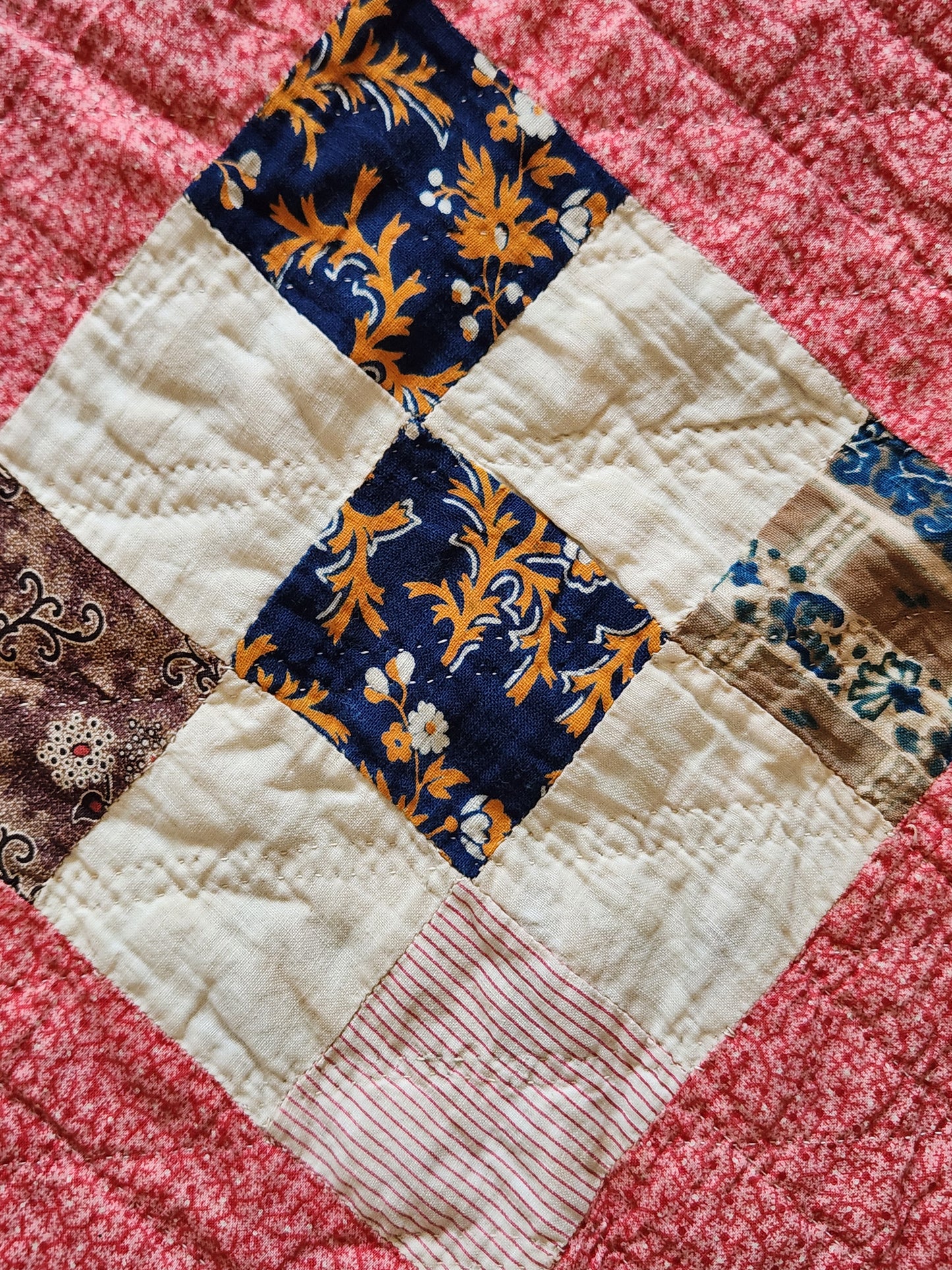 Antique Nine Patch Quilt c1880