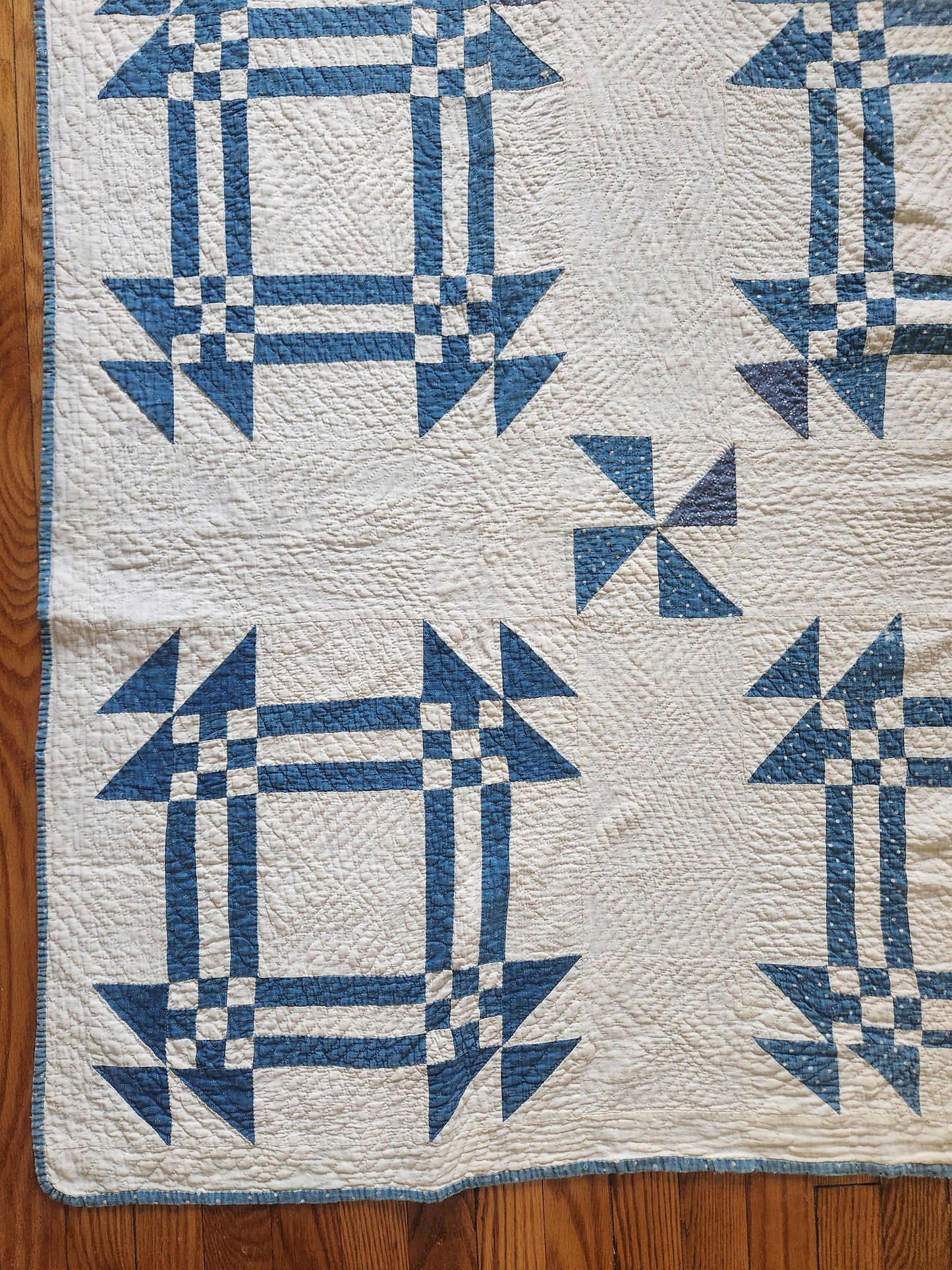 Antique Blue & White Missouri Puzzle Quilt