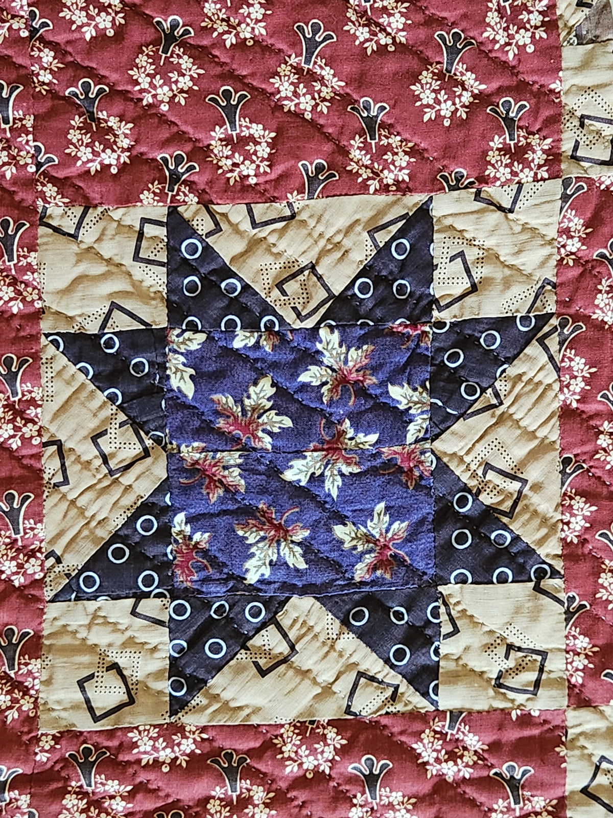 19th Century Purple Evening Star Quilt
