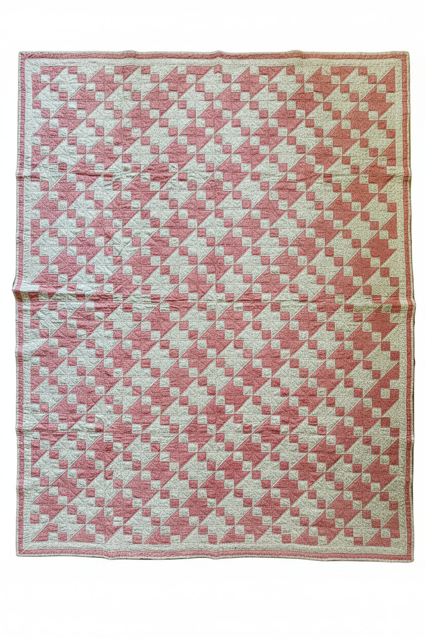 Antique Pink Floral Jacob’s Ladder Quilt