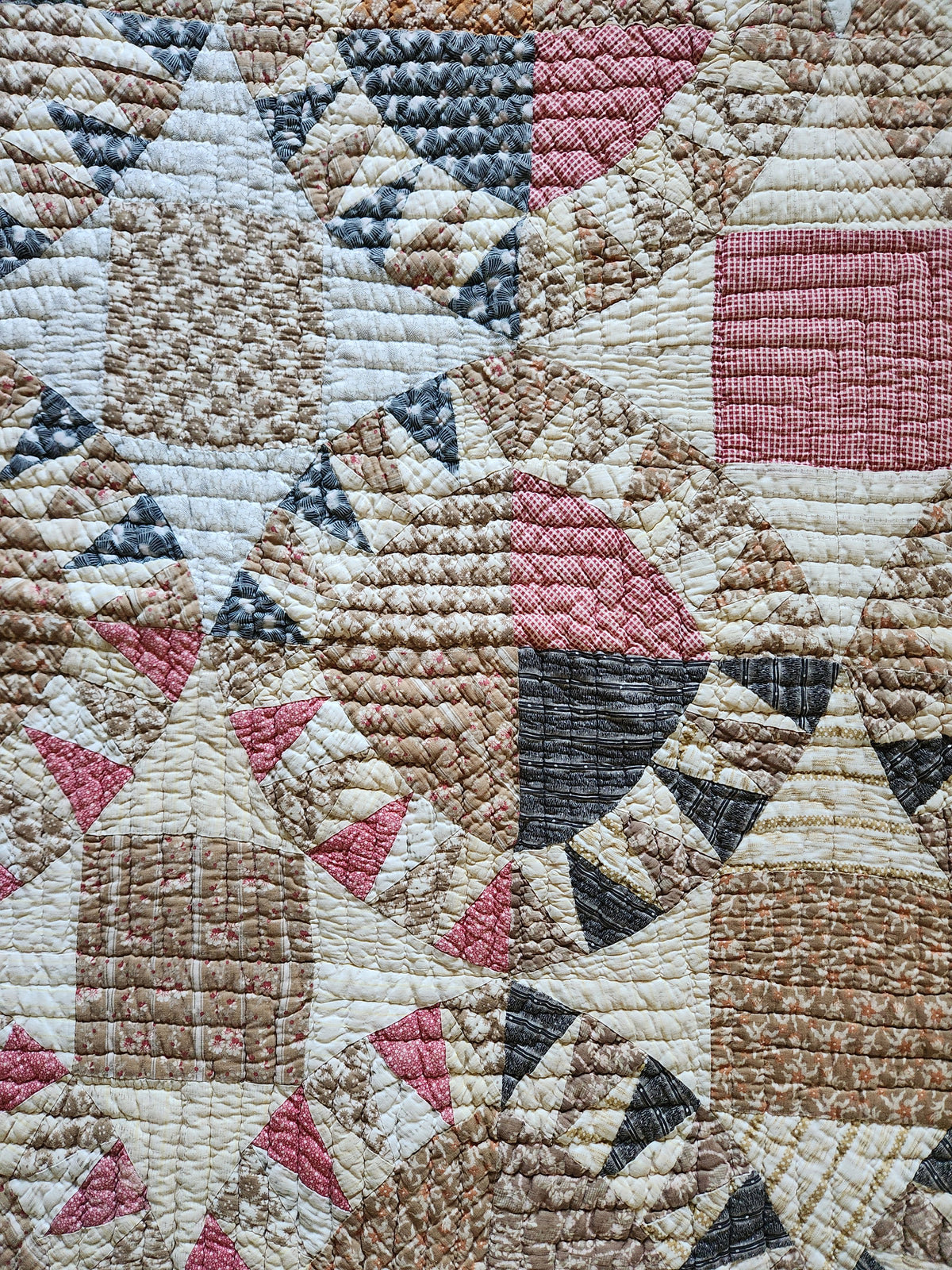 Antique Late 19th Century Sunflower Quilt