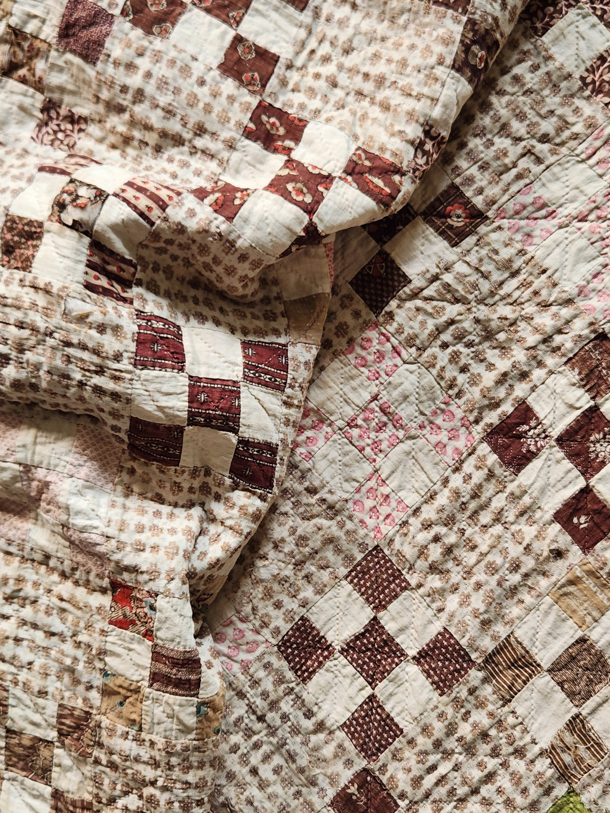 Antique Nine Patch on Point Quilt
