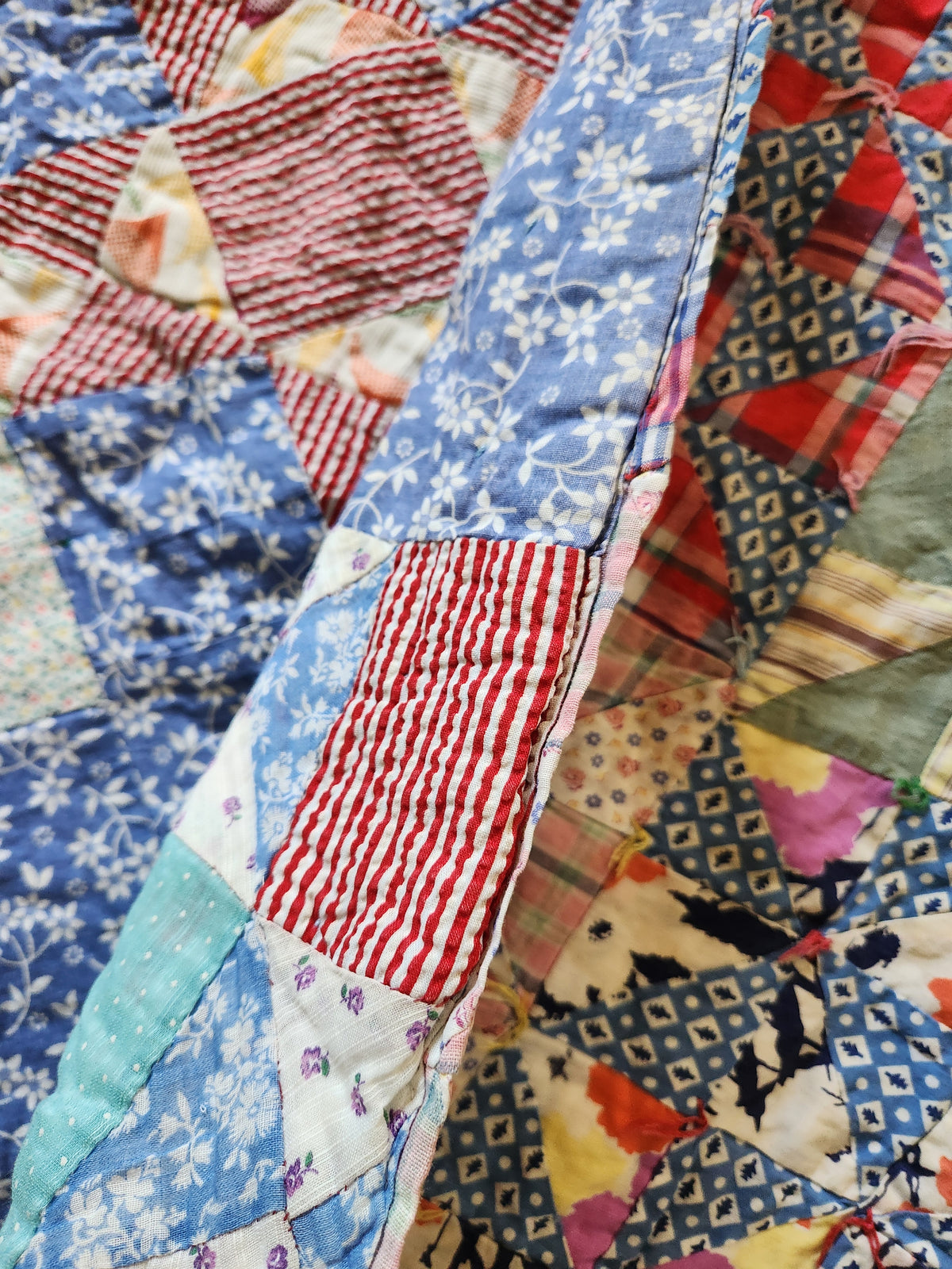 Hand Tied Double Sided Patchwork Quilt c1940