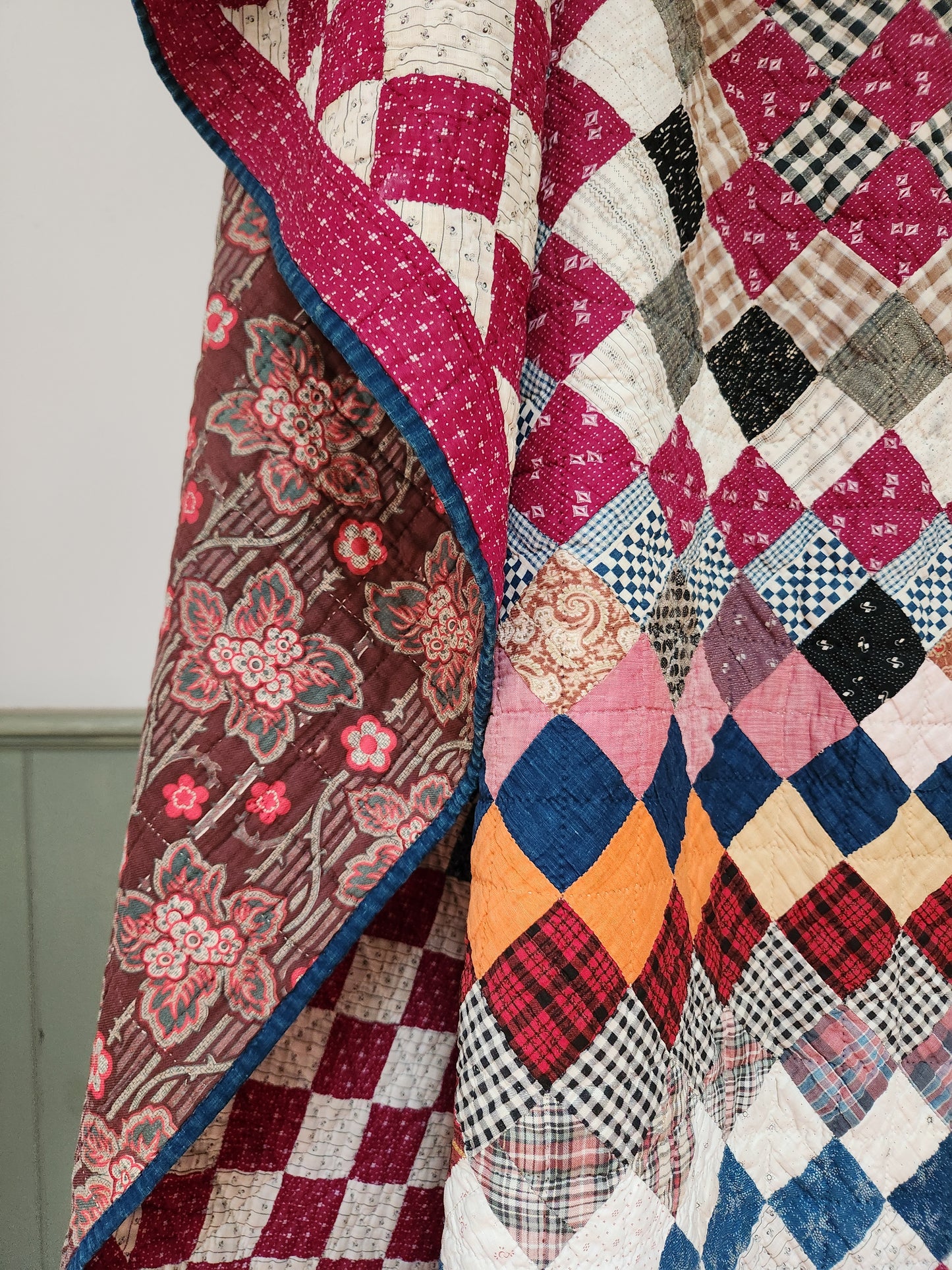 Antique Trip Around the World Quilt c1890