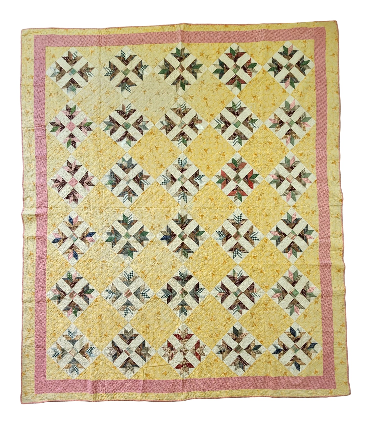 Antique 19th Century Goose Tracks Quilt