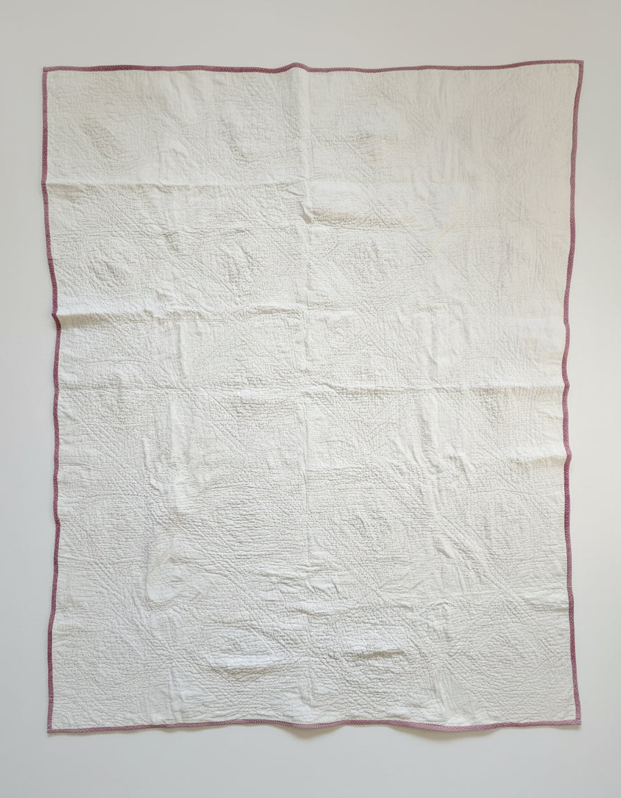 Antique Red, White & Blue Patchwork Quilt c1900