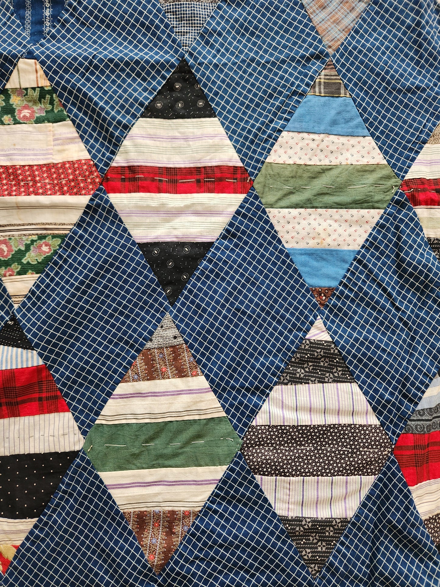 Antique Indigo Quilt Top c1890