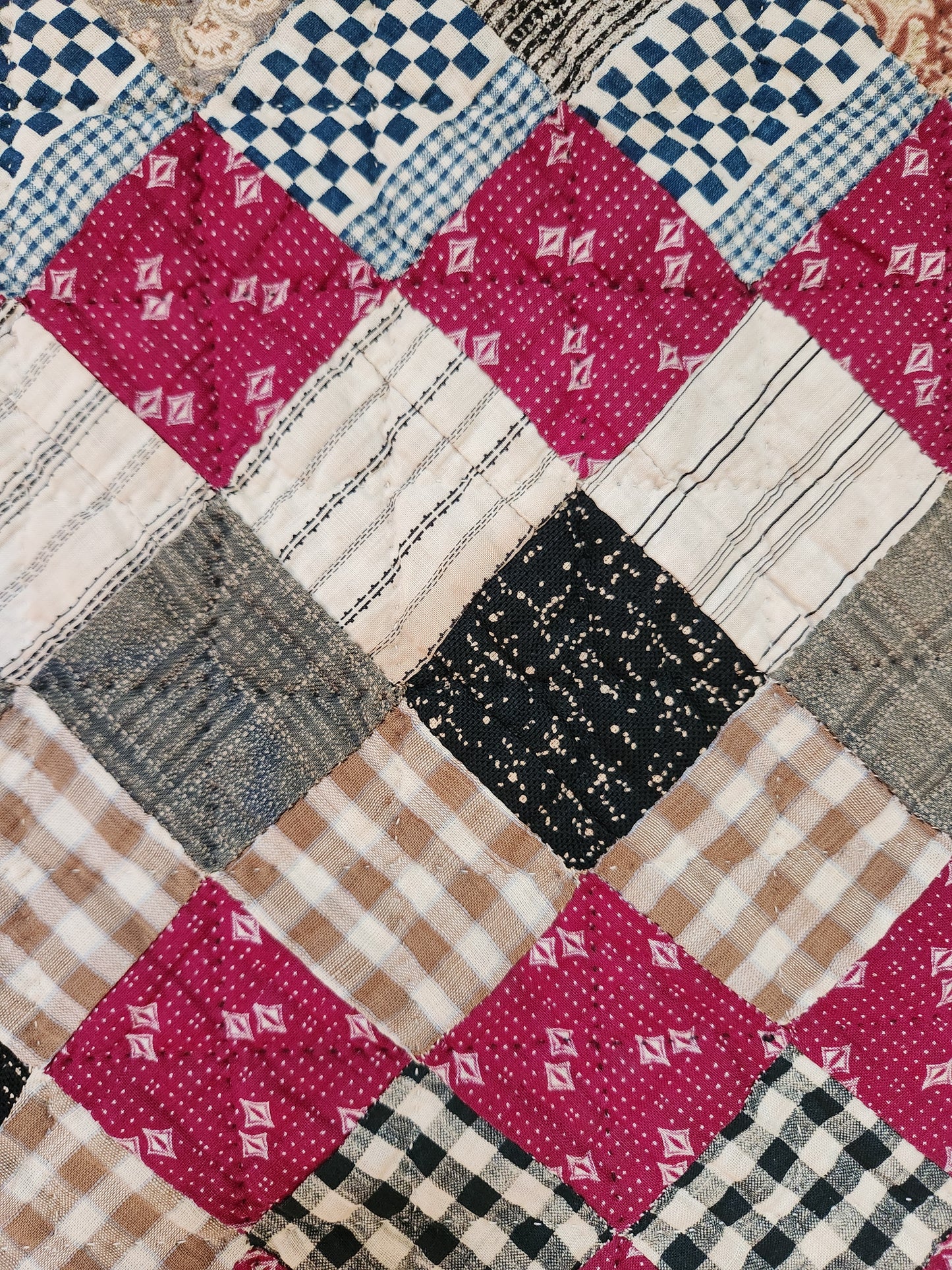 Antique Trip Around the World Quilt c1890