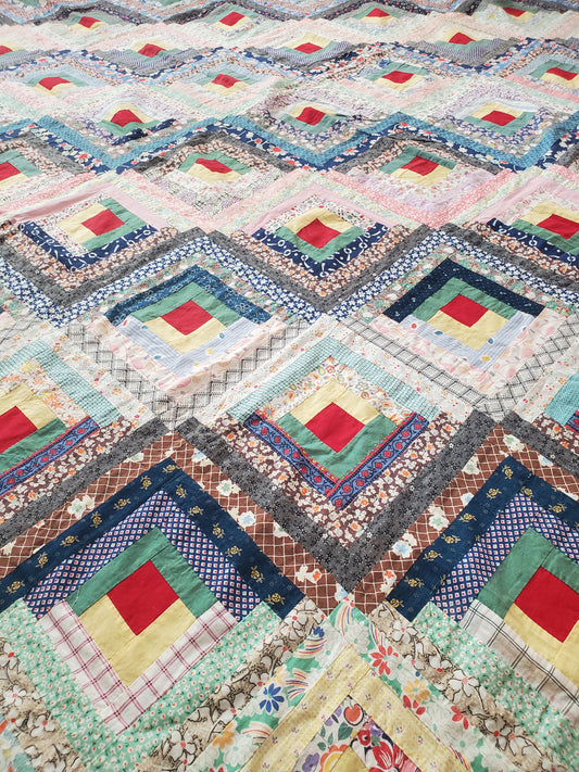 Log Cabin Quilt Top