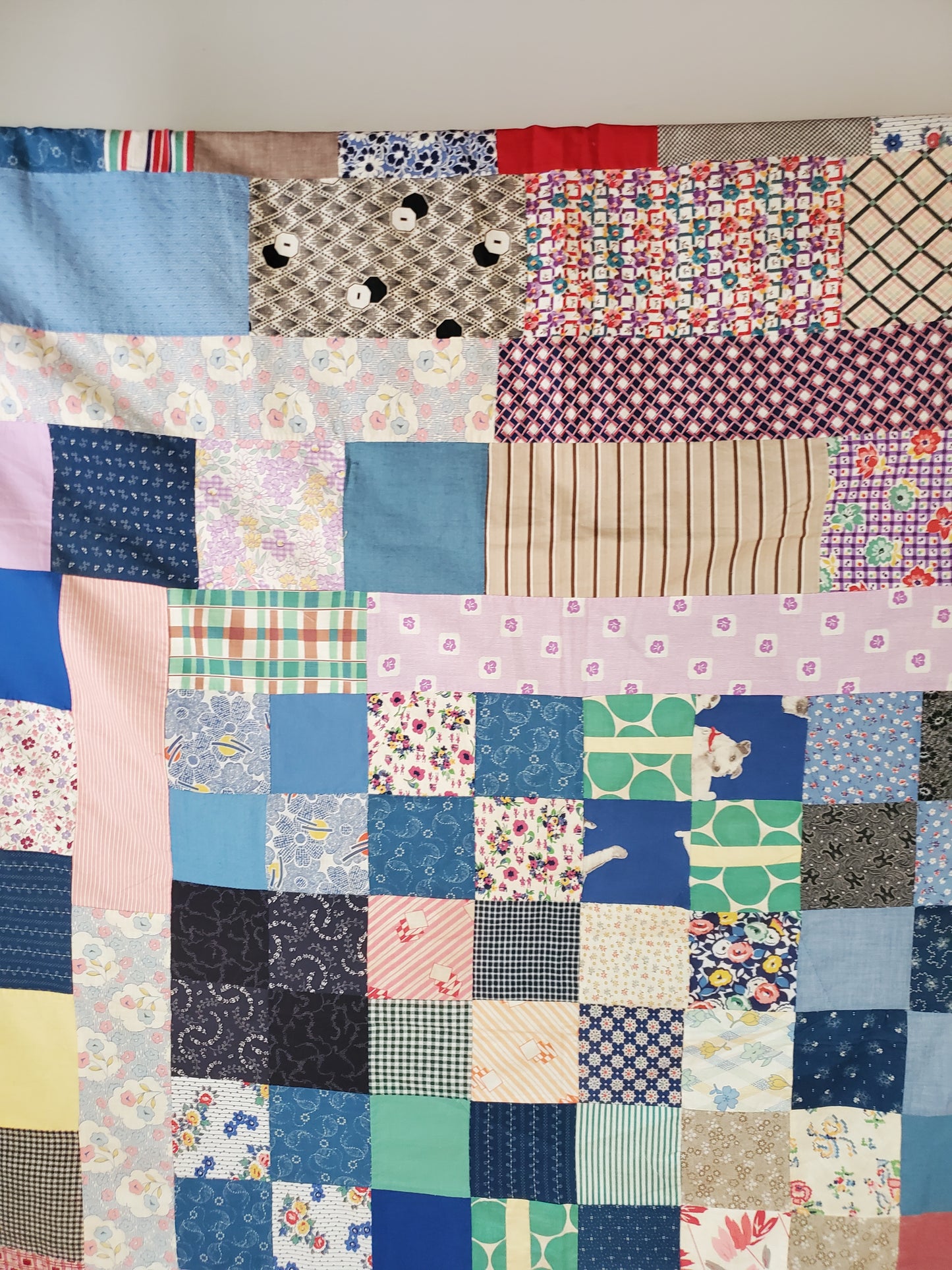 Hand Pieced Vintage Quilt Top