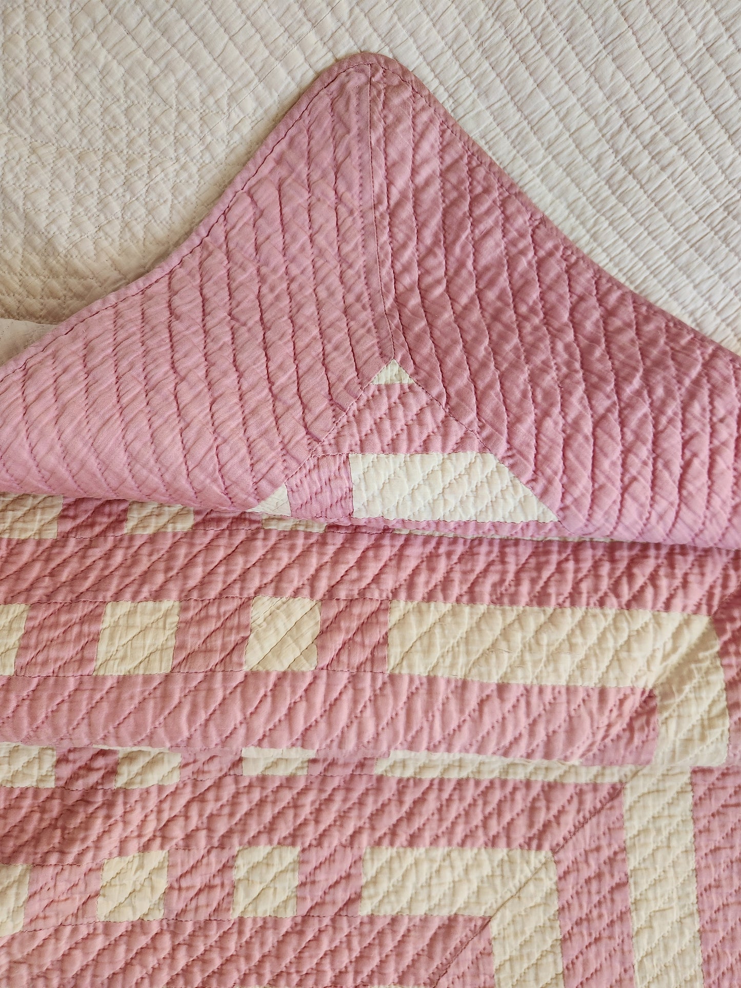 Vintage Pink Lattice Quilt c1930