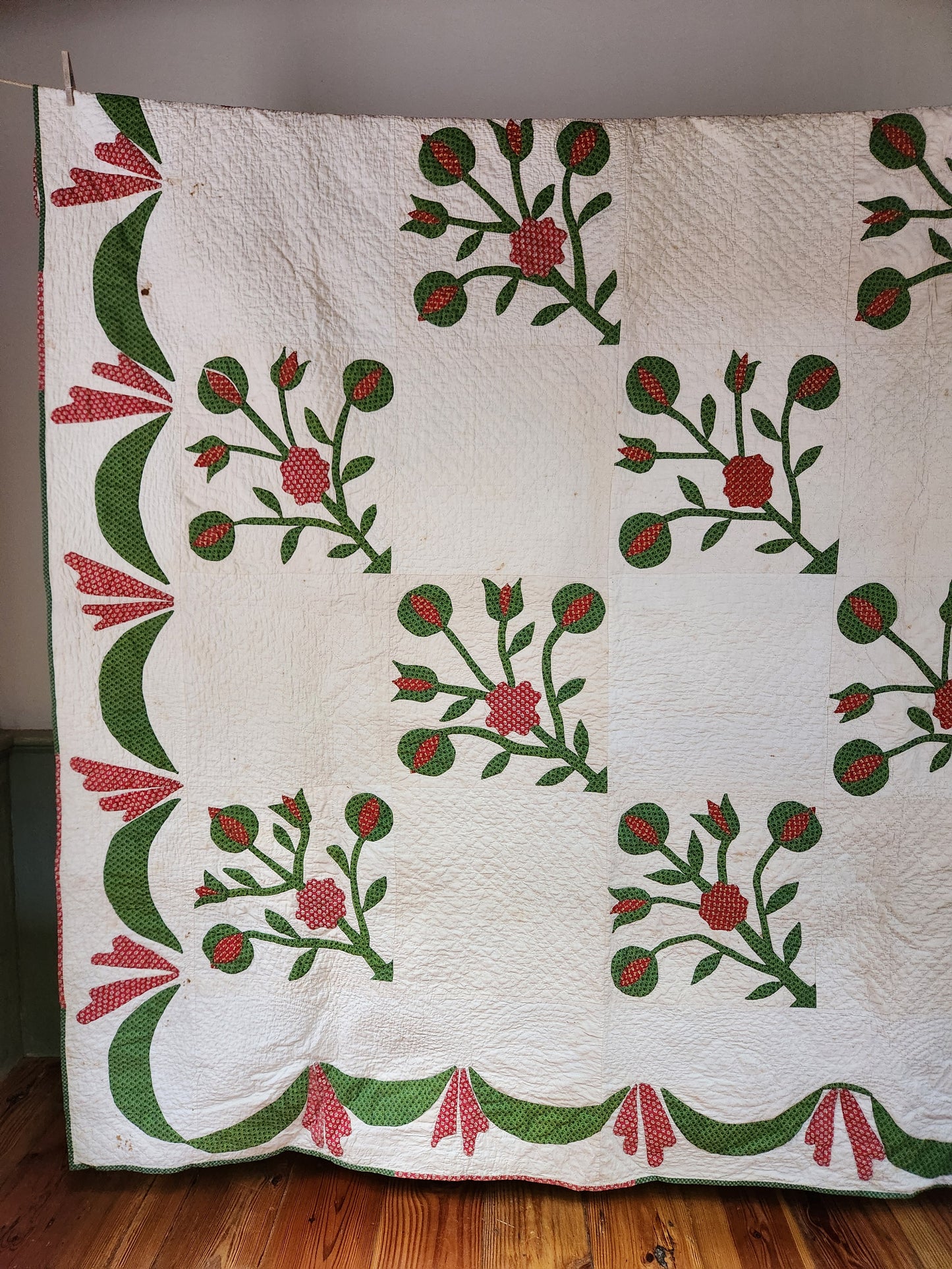 Mid 19th Century Applique Quilt, ca 1850