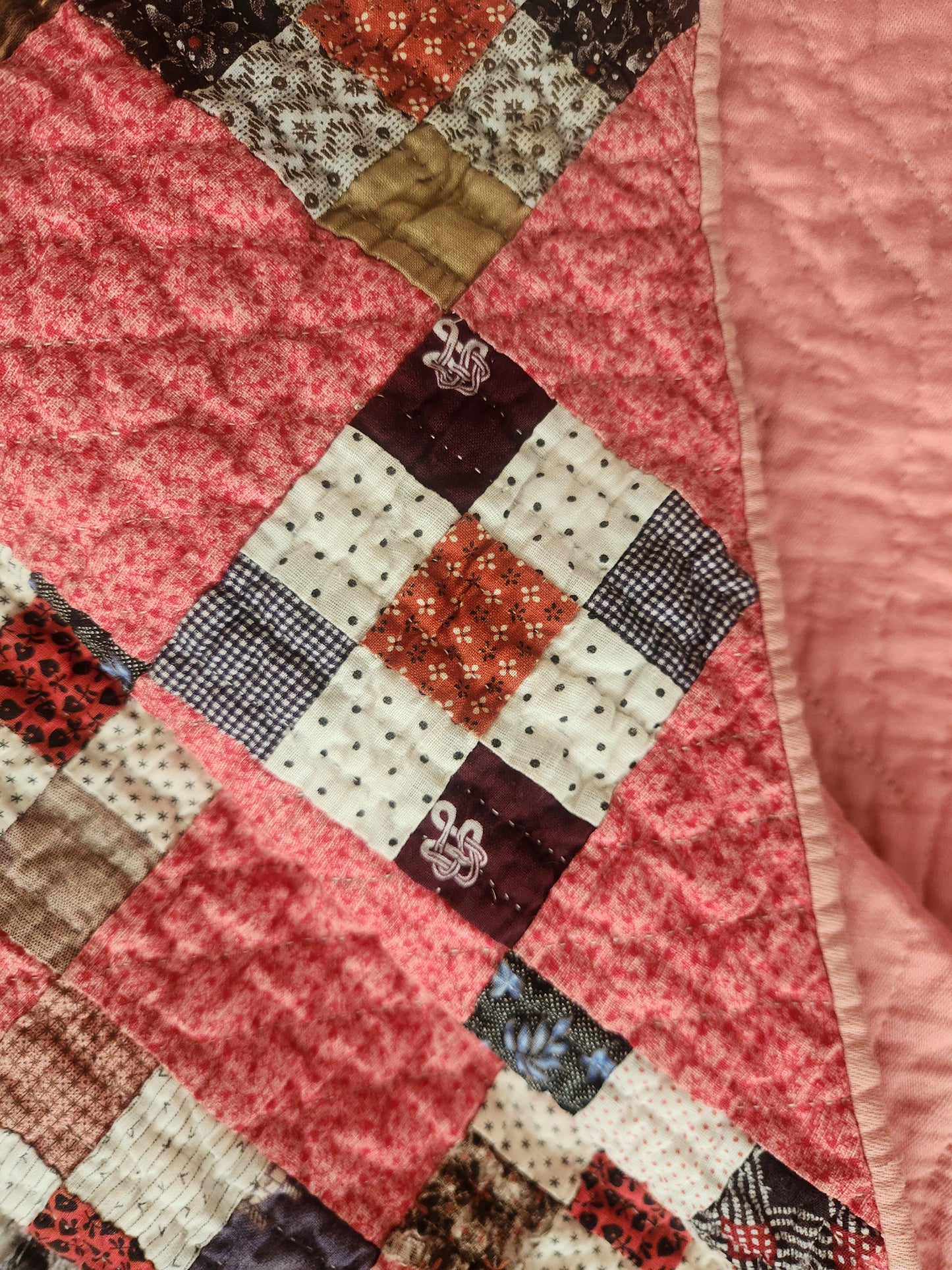 Nine Patch Antique Quilt C1880