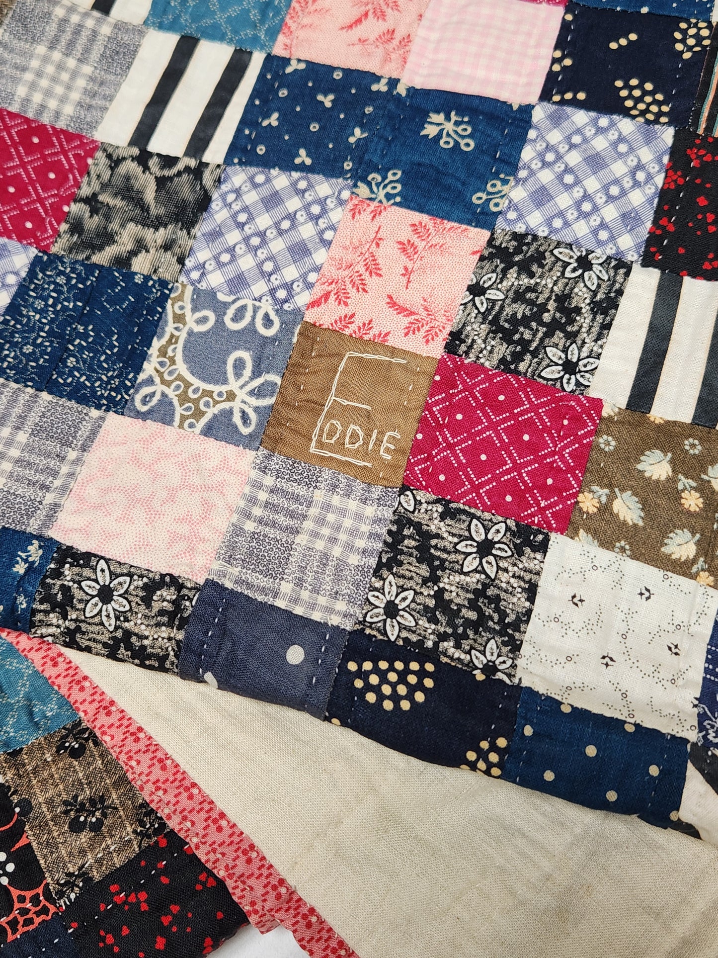 The Eddie Quilt - Antique Postage Stamp Quilt c1890