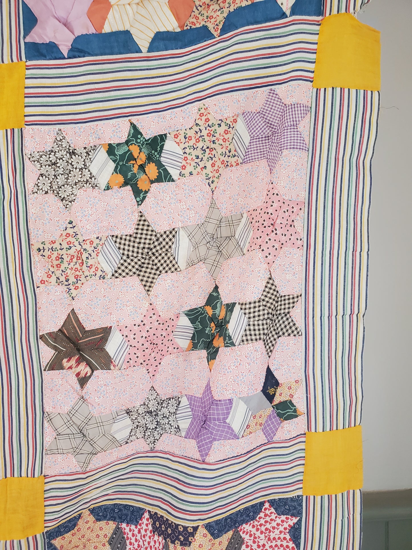 16 Stars Vintage Quilt Top, ca 1930