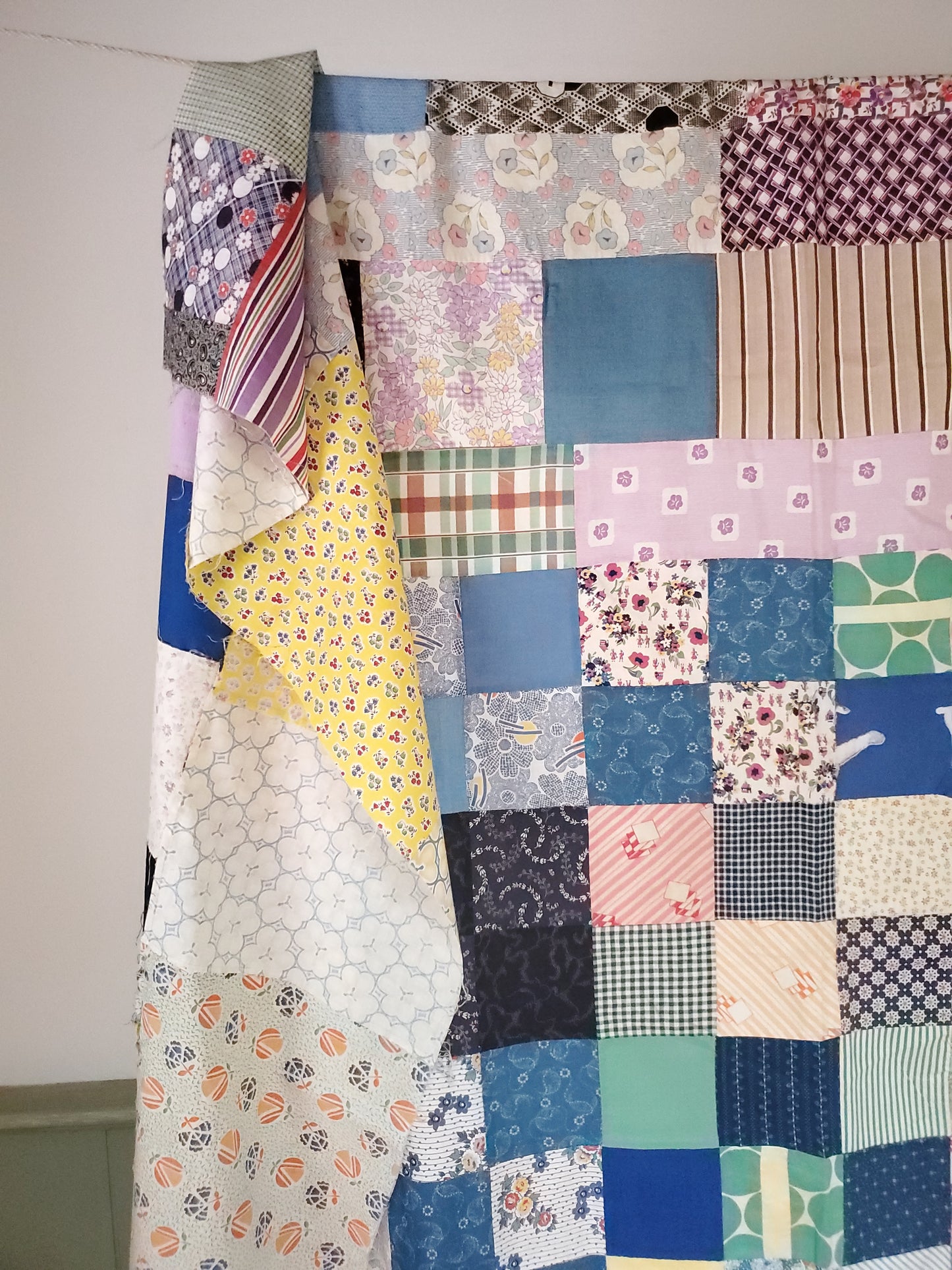 Hand Pieced Vintage Quilt Top