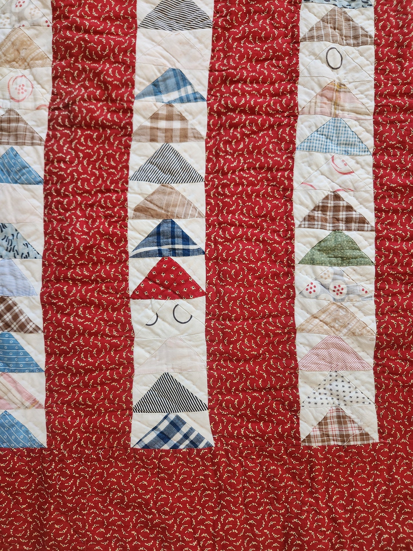 Flying Geese Bars Quilt C1890