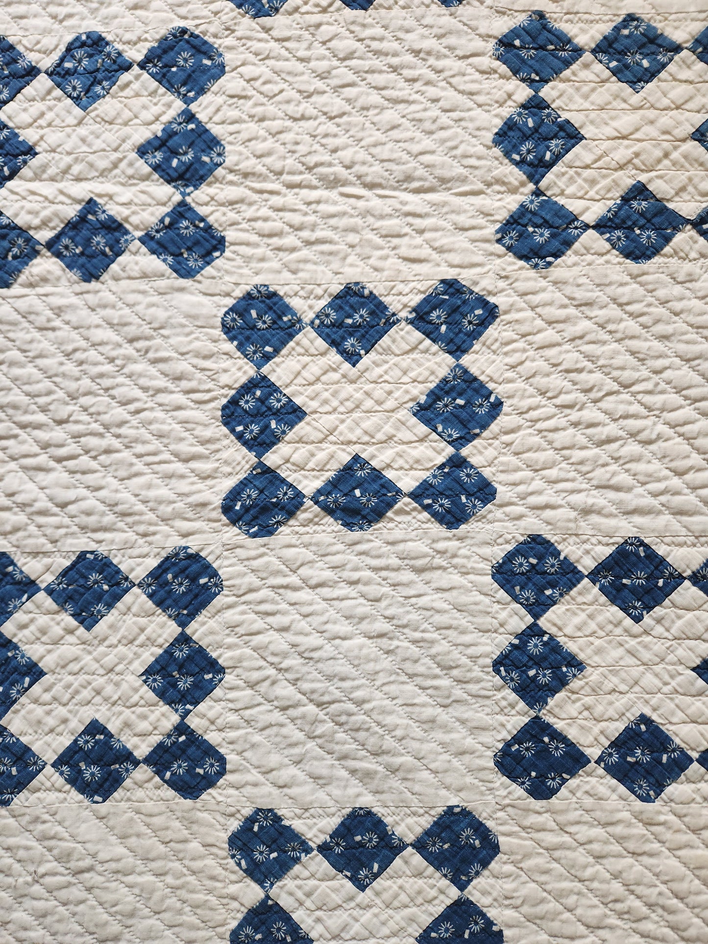 Antique 19th Century Indigo & White Patchwork Quilt
