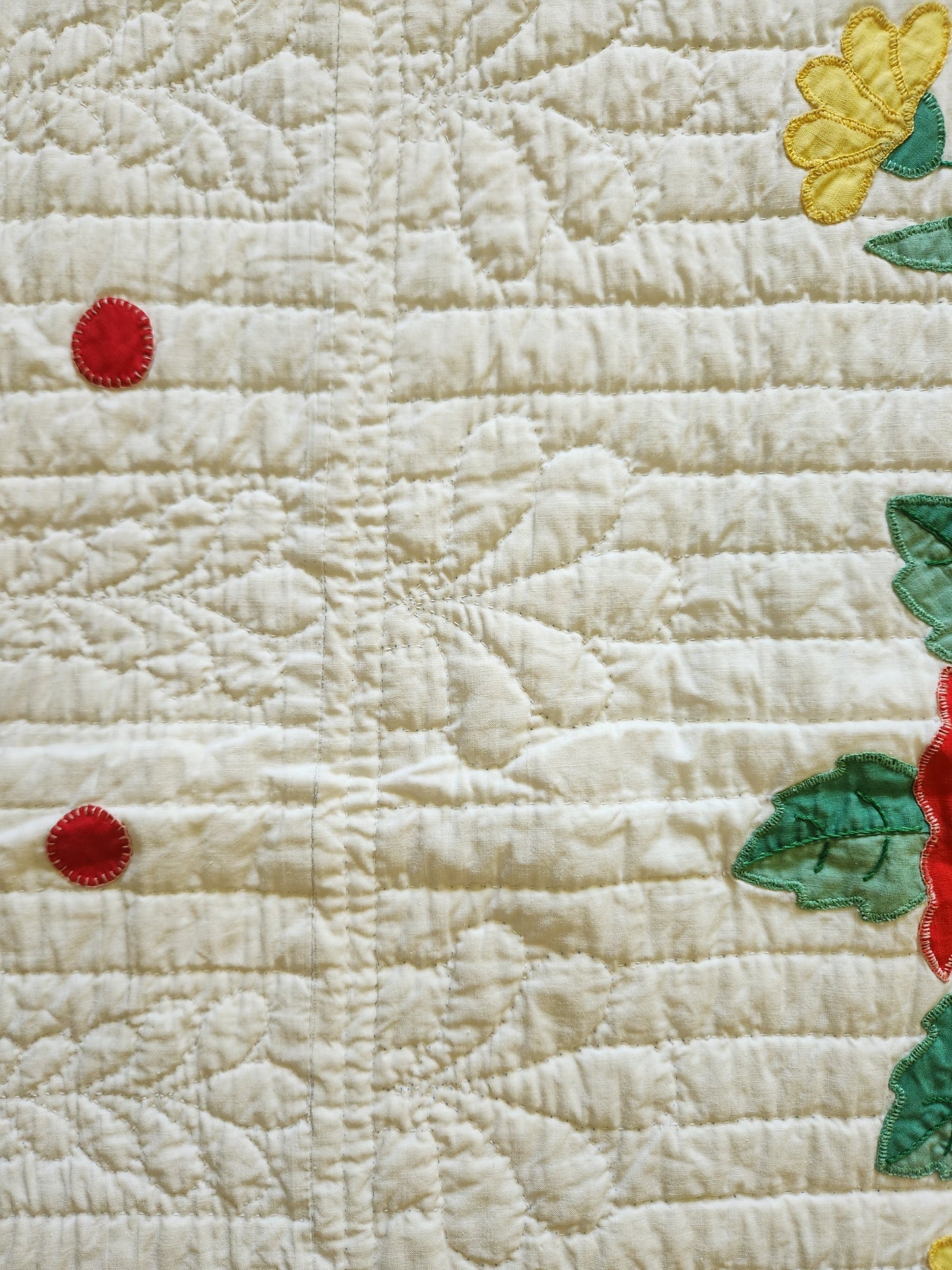 Poppy Applique Quilt c1950