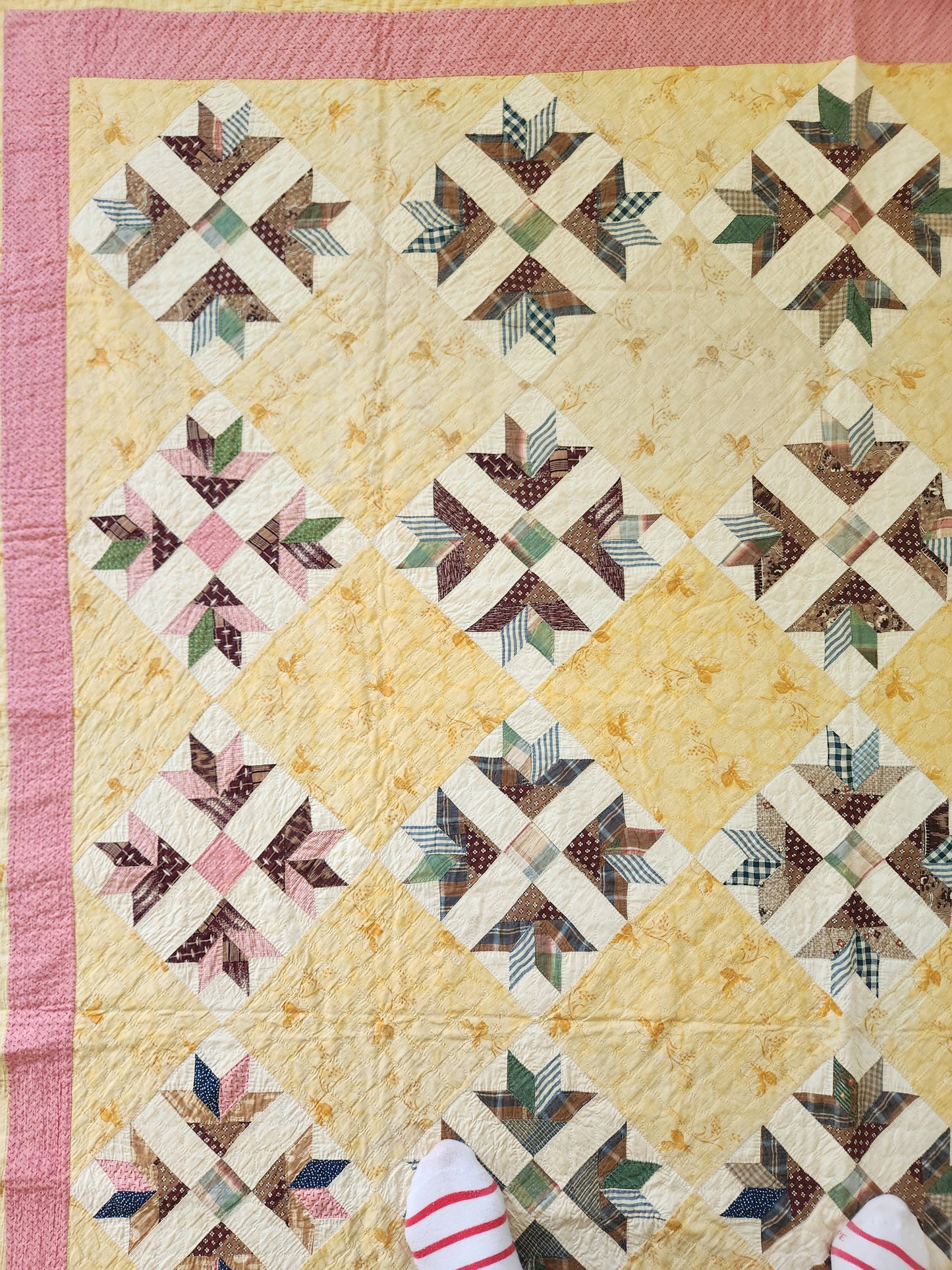 Antique 19th Century Goose Tracks Quilt