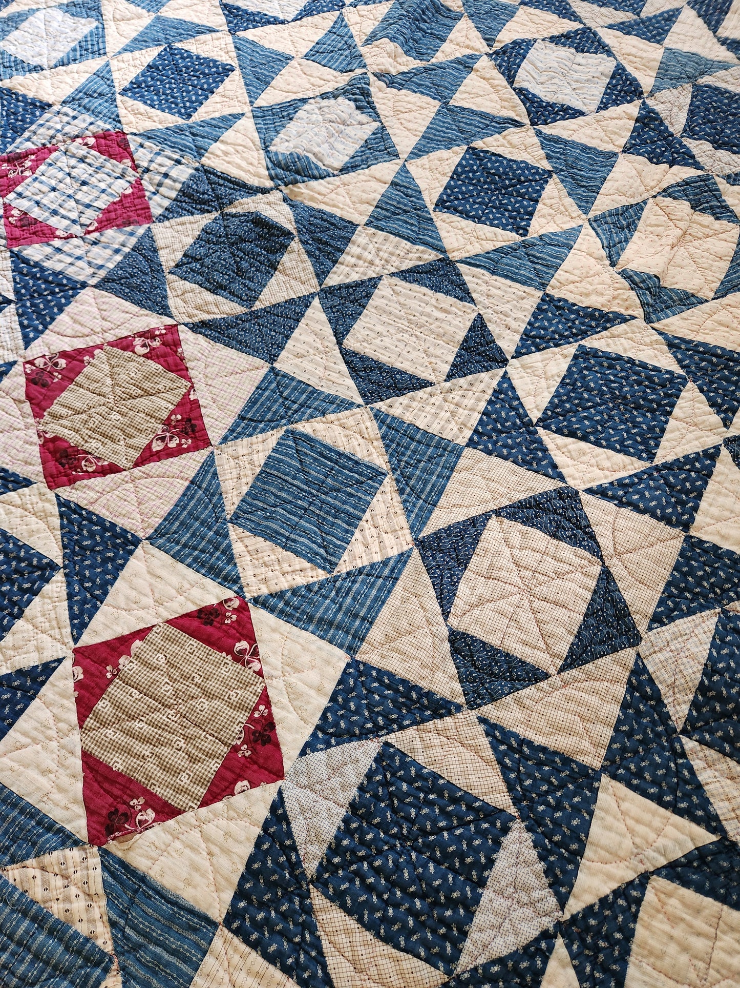 Indigo Patchwork Quilt c1900