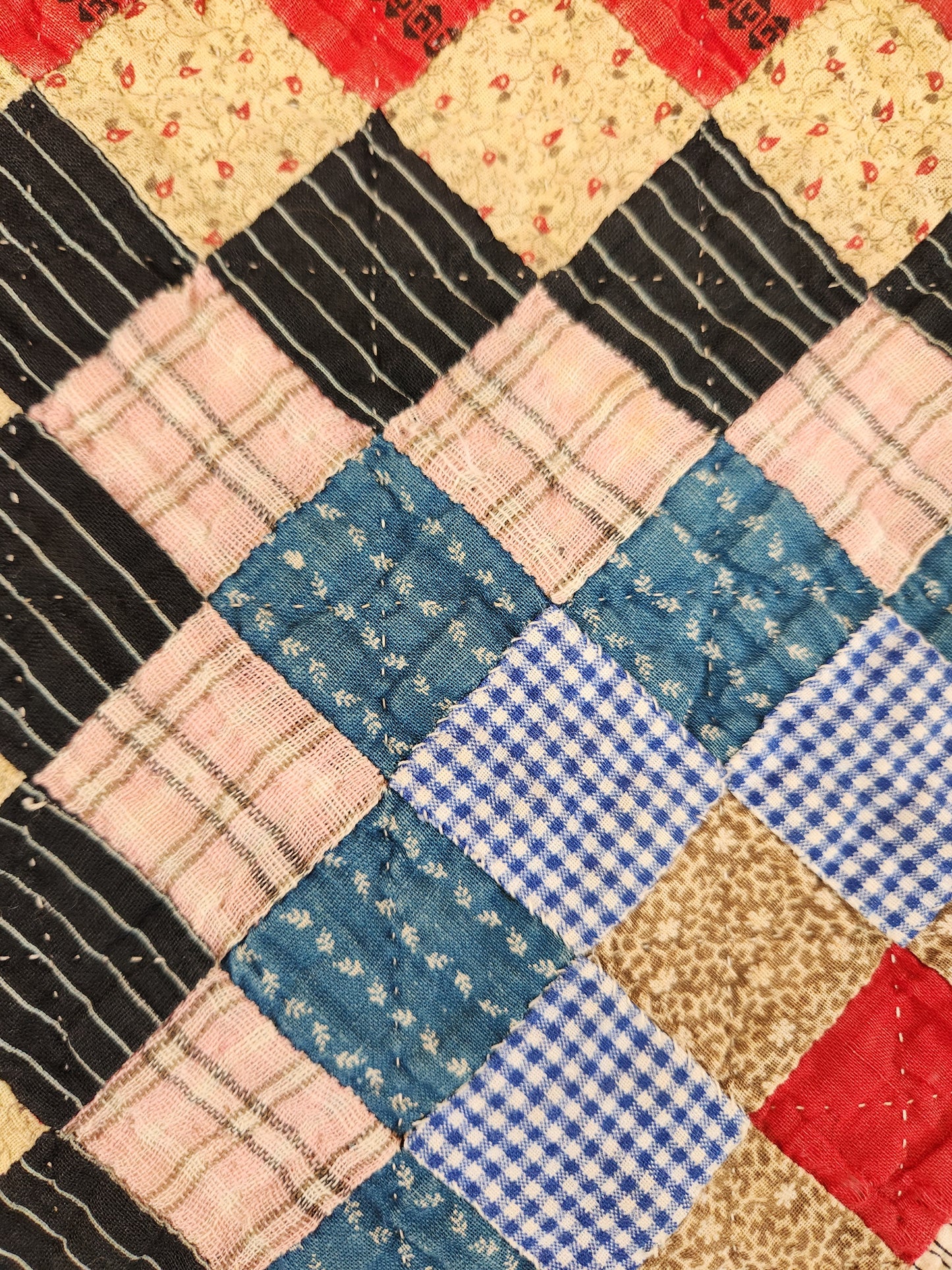 Antique Trip Around The World Quilt c1890
