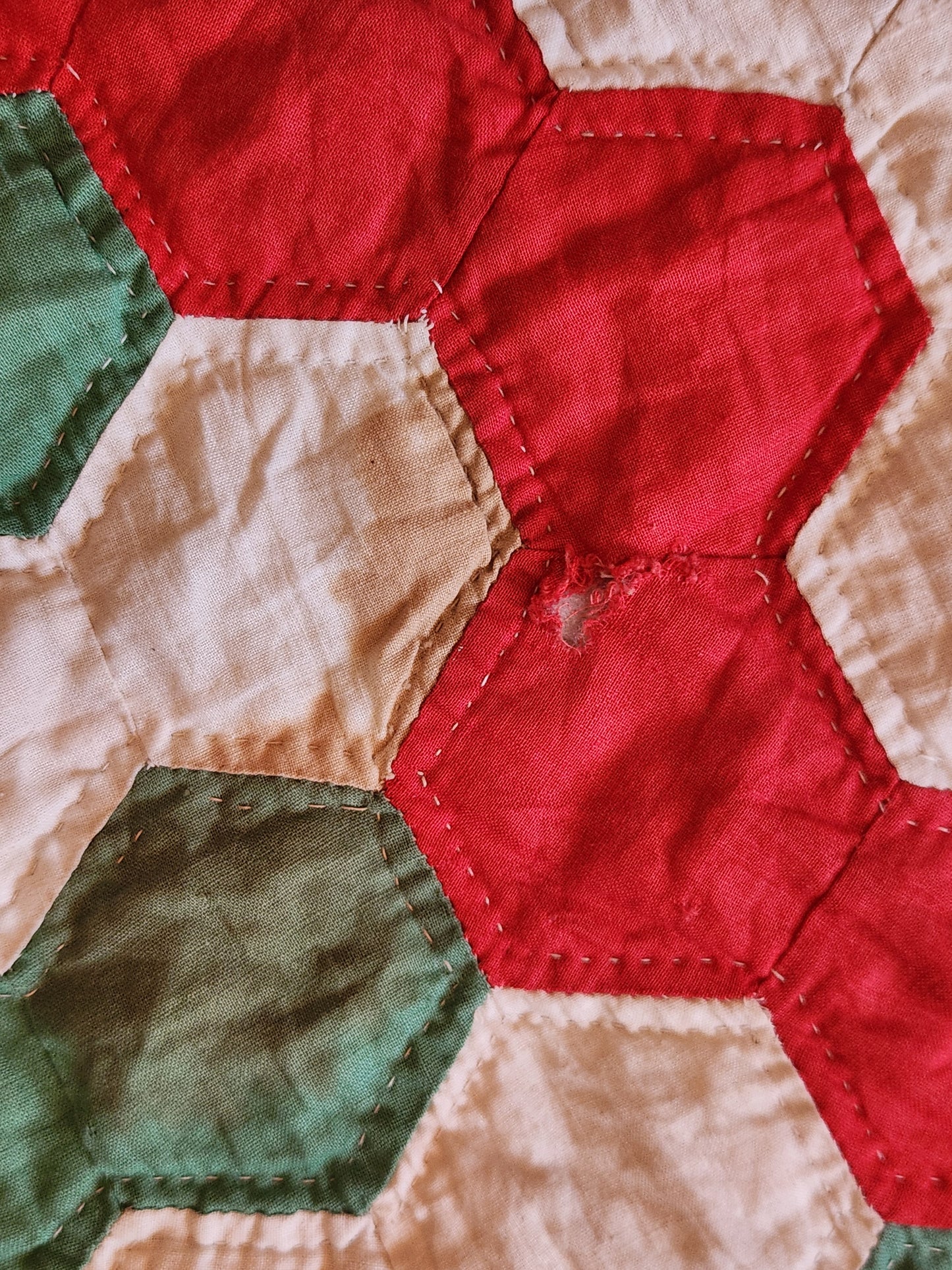 Vintage Hexagon Medallion Quilt